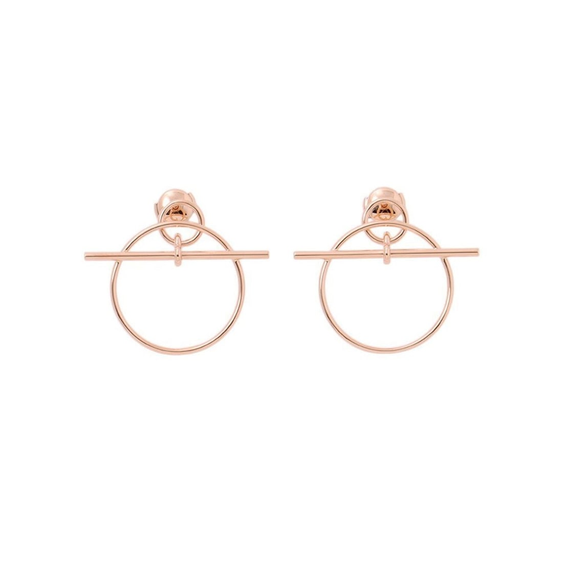 Hermes Earrings, Loop Echappé PM, 18KPG Pink Gold, HERMES Earrings (1 of 11)
