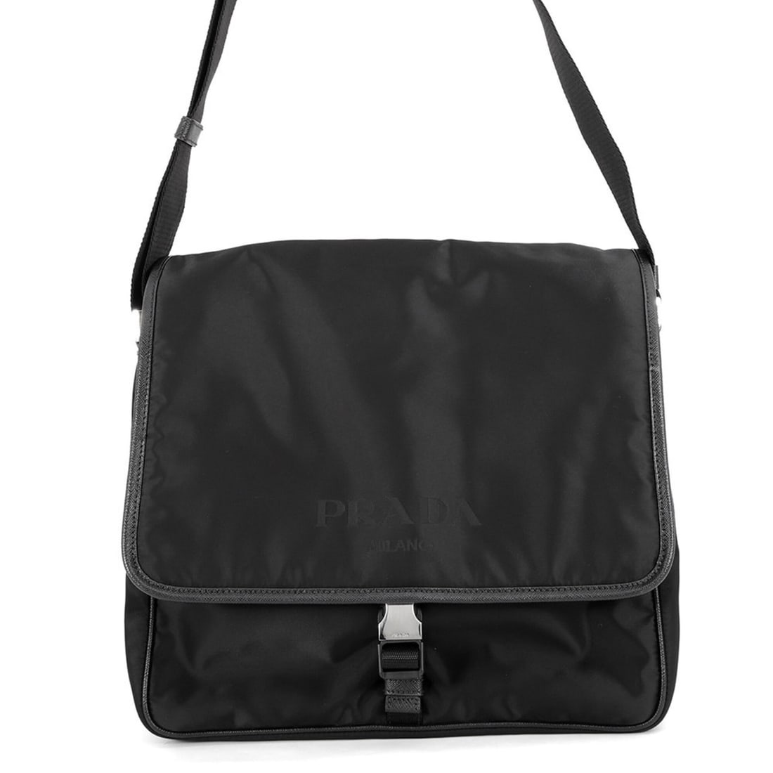 Prada shoulder bag, handbag, nylon, PRADA black,: --- Catalog ---Category: SizeSize (HxWxD): 28.5cm x 30.5cm x 13cm / 11.22'' x 12'' x 5.11''Category: DesignType: Handbag, Messenger bag, Shoulder bagColor: BlackGender: Women,MenMaterial: Nylon