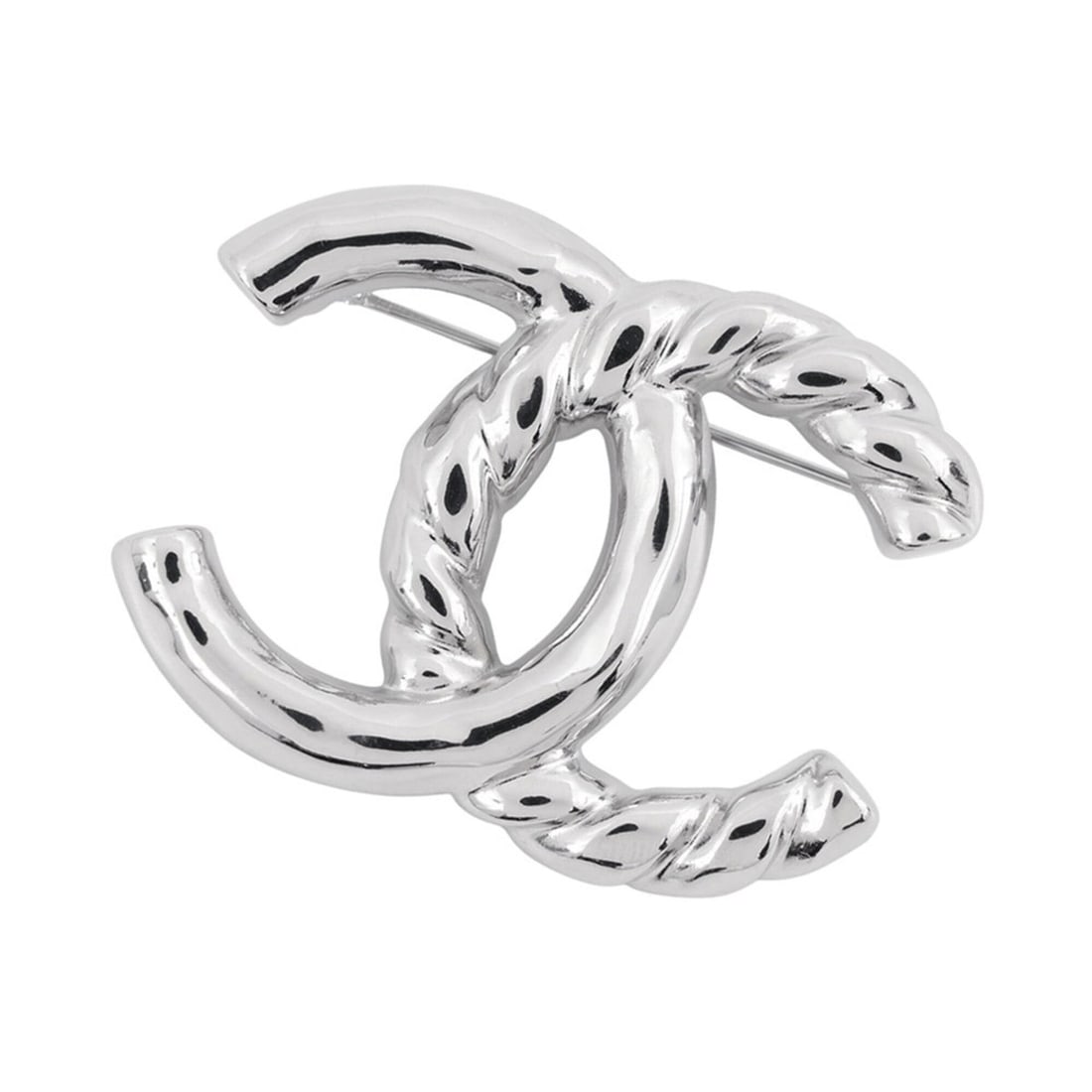Chanel Brooch Coco Mark Twist Metal L25 C CHANEL BROACH: --- Catalog ---Category: SizeSize (HxWxD): 3.3cm x 4.5cm / 1.29'' x 1.77''Category: DesignType: BroochColor: SilverGender: WomenMaterial: MetalCategory: GeneralBrand: ChanelCountry of Origin: