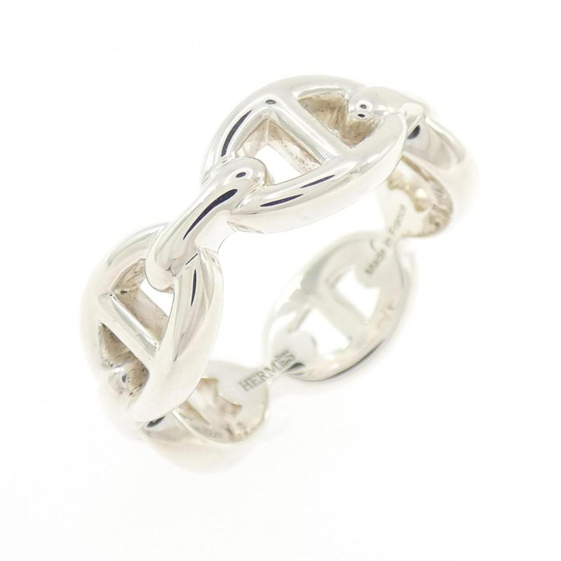Hermes Hermès Chaine d'Ancre Enchainée Ring: --- Catalog ---Category: SizeUS Size: 6.5Brand Size: 53Category: DesignType: Band ringGender: WomenMaterial: Silver 925Category: GeneralMPN: H109507BBrand: Hermes--- Item List ---Section:
