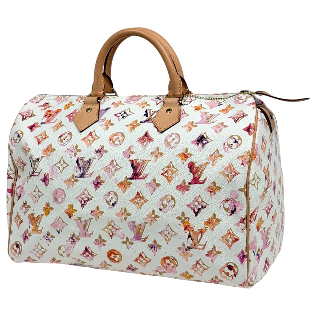 Louis Vuitton Speedy 35 Handbag, Monogram Watercolor, Blanc (White), M95752, Women's: --- Catalog ---Category: SizeSize (HxWxD): 23cm x 35cm x 18cm / 9.05'' x 13.77'' x 7.08''Category: DesignType: HandbagColor: Blanc, WhiteGender: WomenMaterial: Monogram Category: GeneralBrand: Louis V