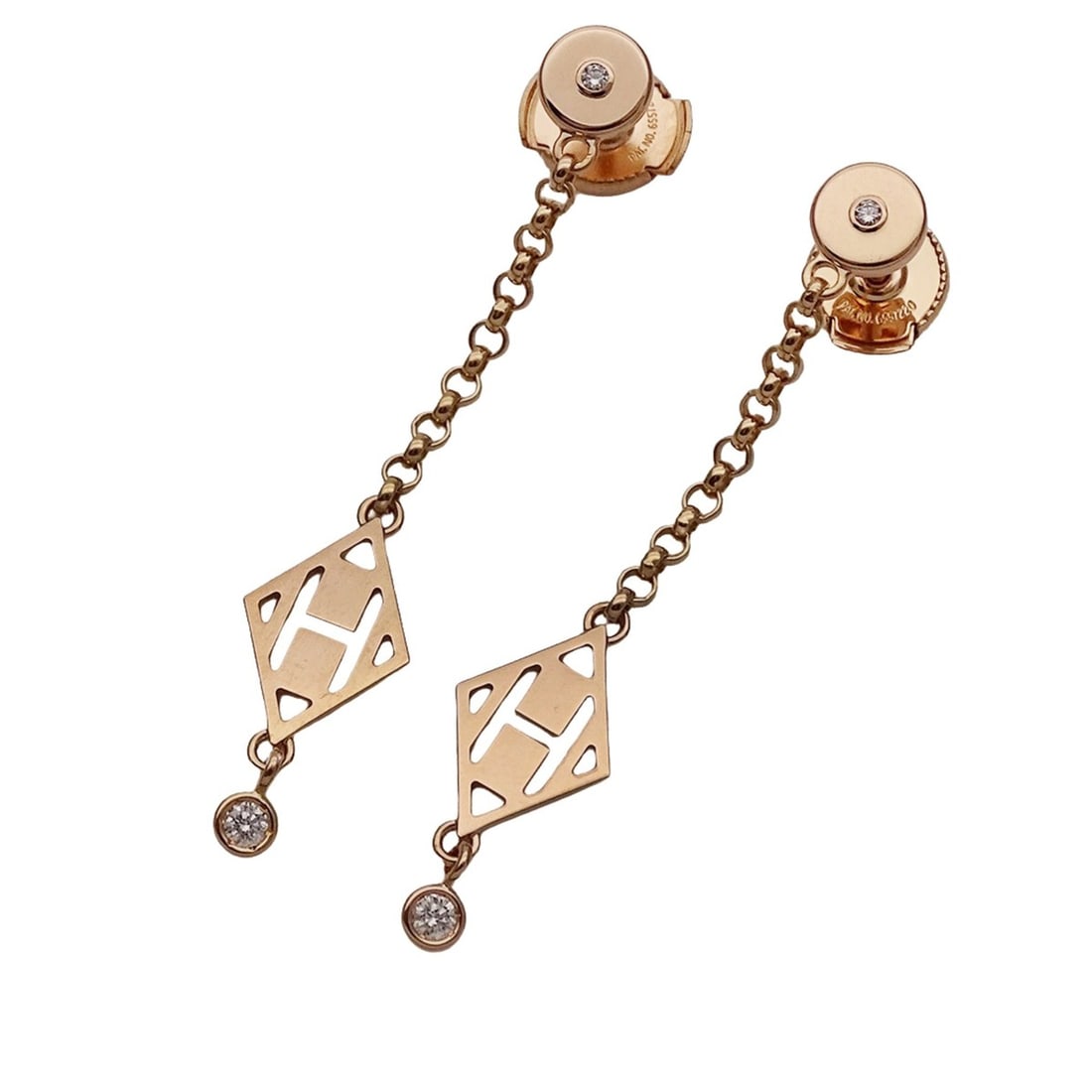 Hermes HERMES Earrings, Gambard, Women's, Brand, 750PG, Diamond, Drop, Pink Gold, Pair, Jewelry: --- Catalog ---Category: SizeSize (HxWxD): 45.00mm x 8.20mm / 1.77'' x 0.32''Category: DesignType: Stud earringsColor: Pink goldGender: WomenMaterial: Pink gold (18K)Category: GeneralBrand: HermesCoun