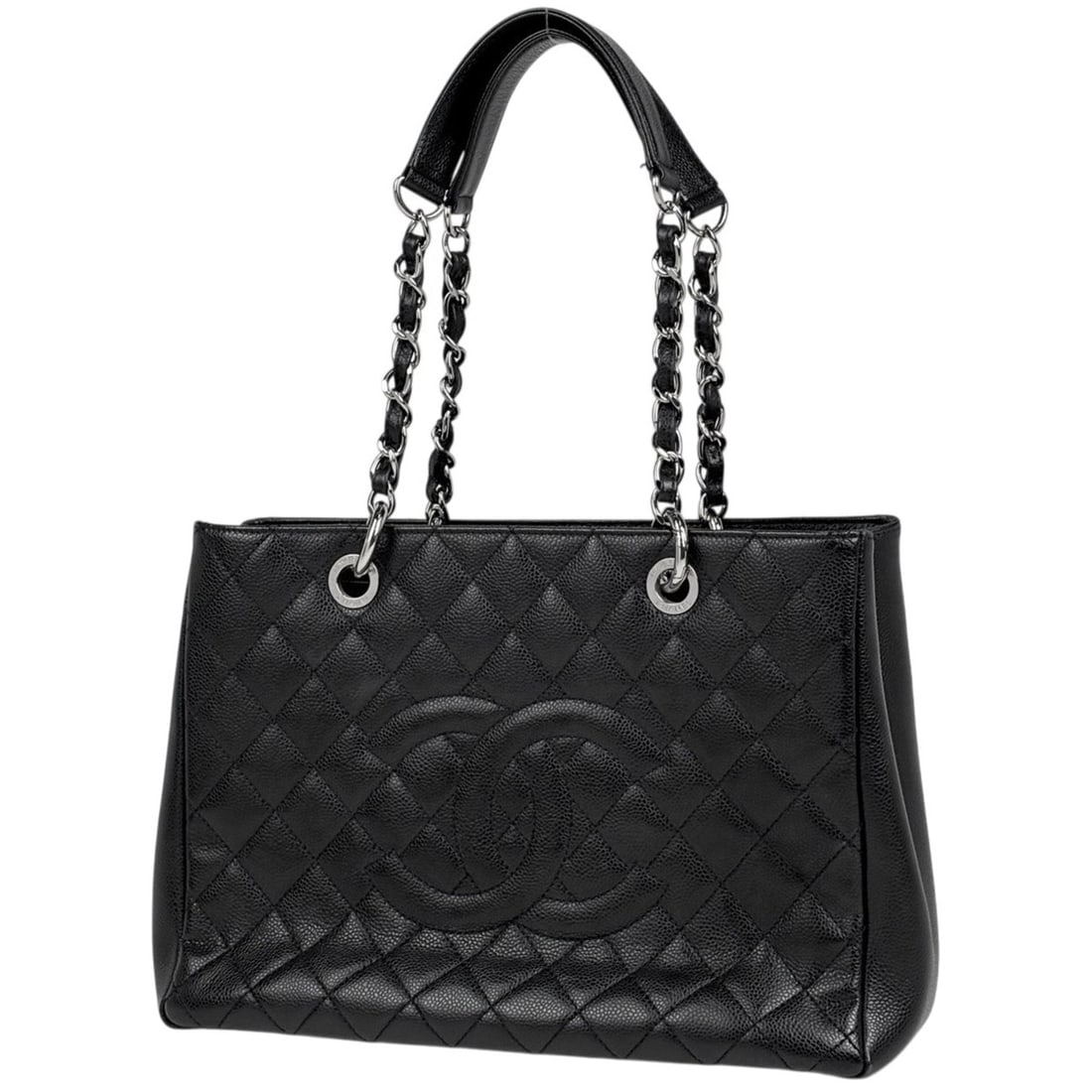 Chanel Tote Bag, Coco Mark, Matelassé GST, Caviar Skin, Black, A50995, Women's: --- Catalog ---Category: SizeSize (HxWxD): 24cm x 33cm x 13cm / 9.44'' x 12.99'' x 5.11''Category: DesignType: Tote bagColor: BlackGender: WomenMaterial: Grained Calfskin Category: GeneralLine: Matela