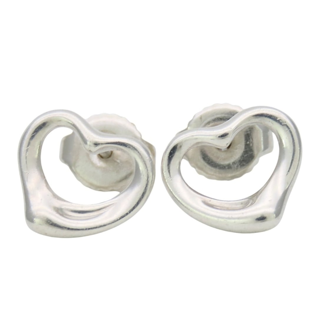 Tiffany & Co. Open Heart Earrings, SV925 K14WG, Elsa Peretti Design, 585mm Post, Women's.: --- Catalog ---Category: SizeStone Size (HxW): 9.30mm x 10.50mm / 0.37'' x 0.41''Category: DesignColor: SilverGender: WomenMaterial: Silver 925Category: GeneralBrand: Tiffany--- Item List ---Section: 