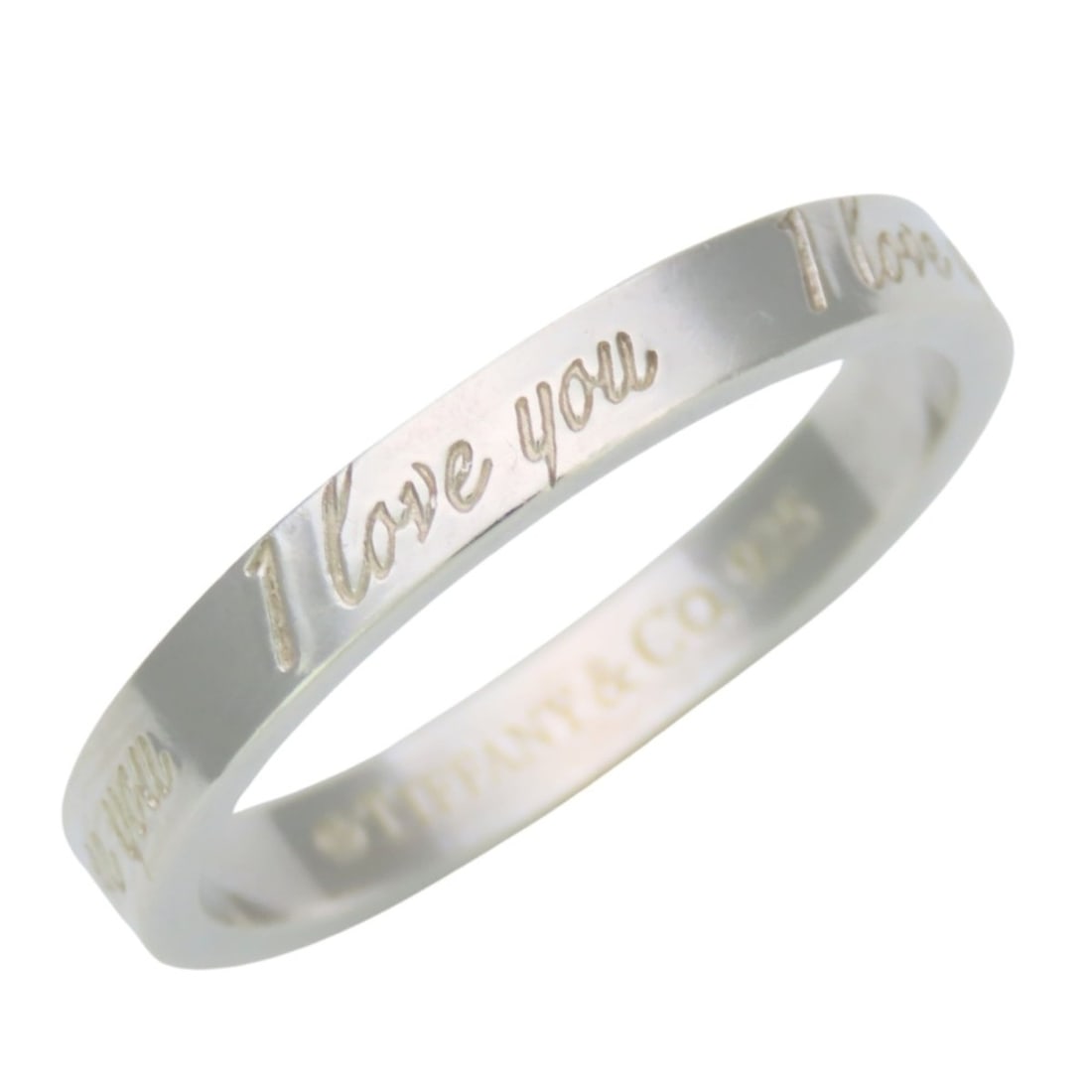 Tiffany & Co. "I LOVE YOU" ring, sterling silver (SV925), women's.: --- Catalog ---Category: SizeJP Size: 15US Size: 7.5Category: DesignColor: SilverGender: WomenMaterial: Silver 925Category: GeneralBrand: Tiffany--- Item List ---Section: ConditionRanking: Rank AB Use