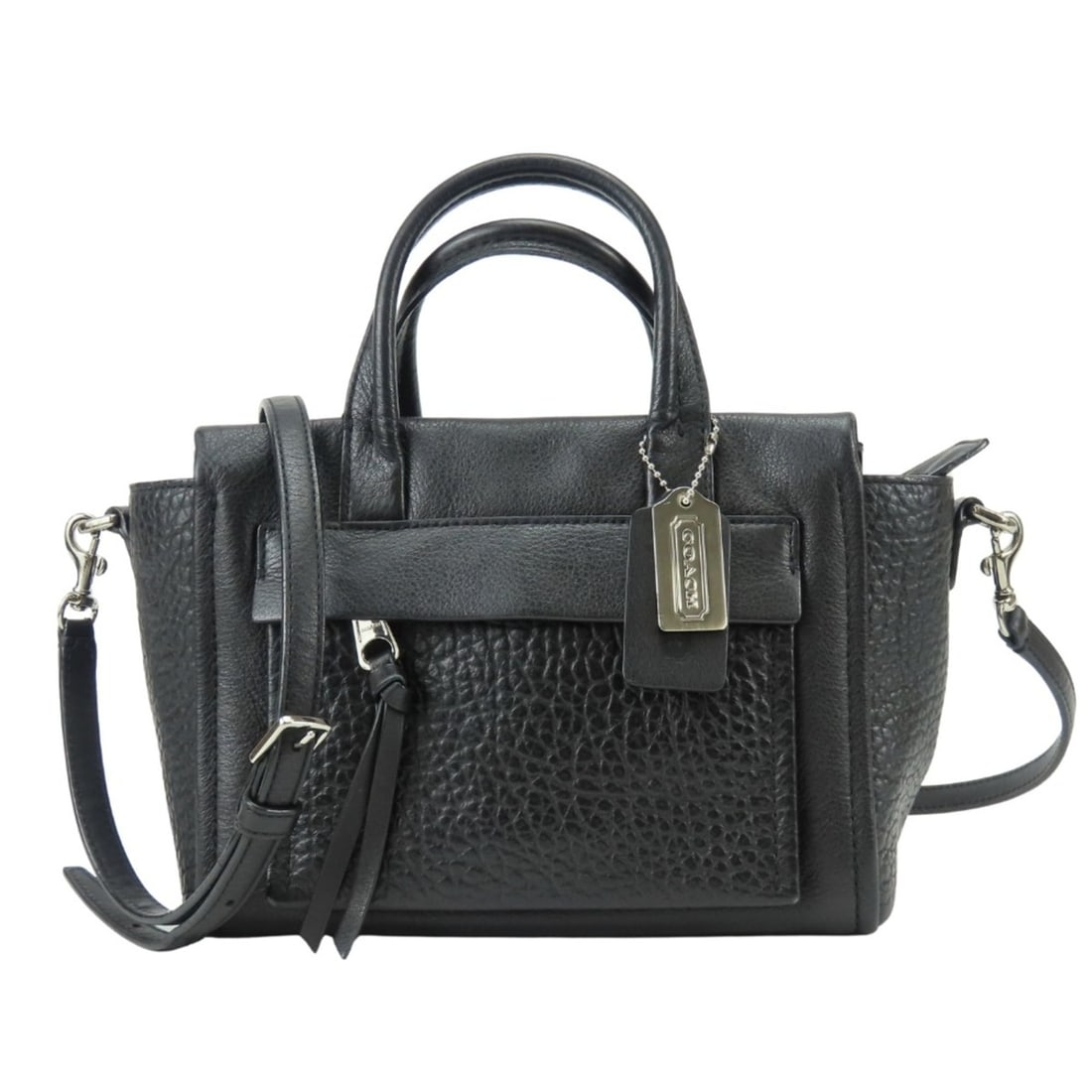 Coach handbag 27923, leather, black, silver hardware, crossbody, shoulder strap, women's, COACH (1 of 20)