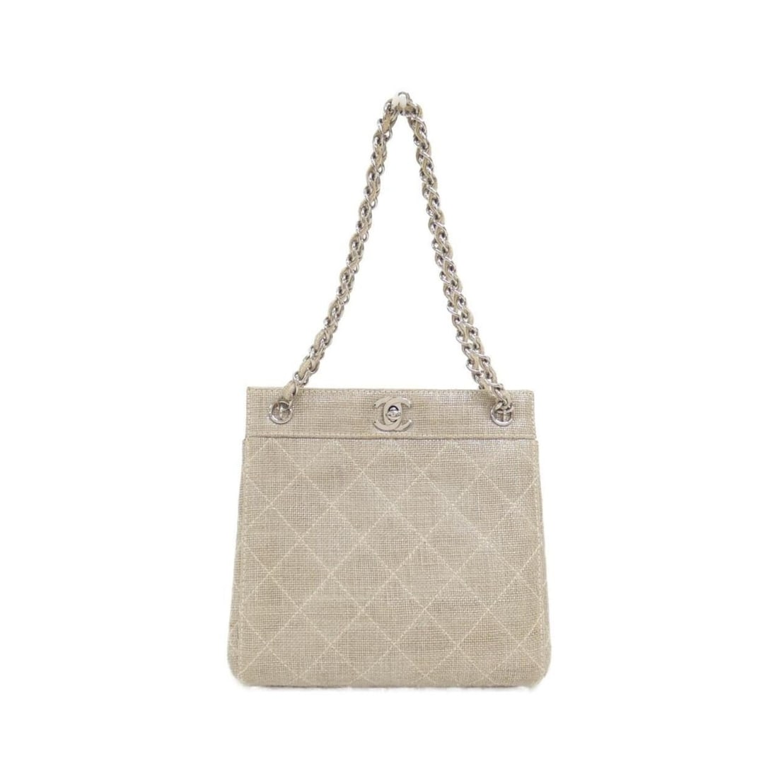 Chanel handbag: --- Catalog ---Category: SizeSize (HxWxD): 18cm x 18cm x 8cm / 7.08'' x 7.08'' x 3.14''Category: DesignType: HandbagColor: BeigeGender: WomenMaterial: Linen Hardware Color: SilverCategory: