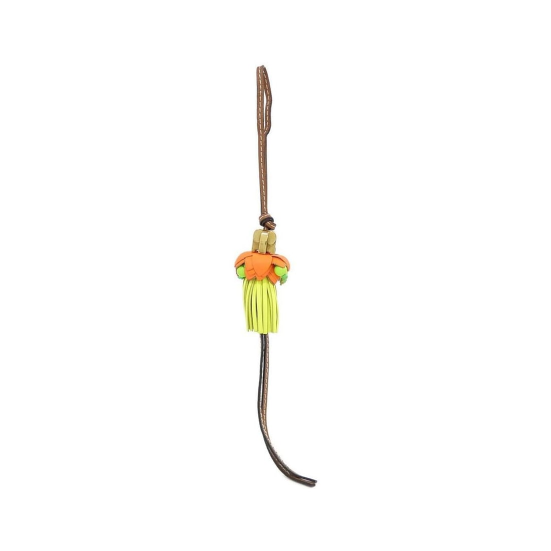 Loewe accessory bag charm: --- Catalog ---Category: SizeSize (HxWxD): 100.00mm x 55.00mm / 3.94'' x 2.17''Category: DesignType: Handbag charmColor: Orange, YellowGender: WomenMaterial: LeatherLeather/Fur Type: CalfskinCategory:
