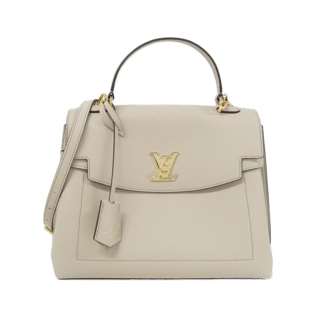 Louis Vuitton Lockme Ever M56094 Handbag: --- Catalog ---Category: SizeSize (HxWxD): 22cm x 29cm x 14cm / 8.66'' x 11.41'' x 5.51''Category: DesignType: HandbagColor: Gray beigeGender: WomenMaterial: Leather Hardware Color: GoldLeather/Fur Ty