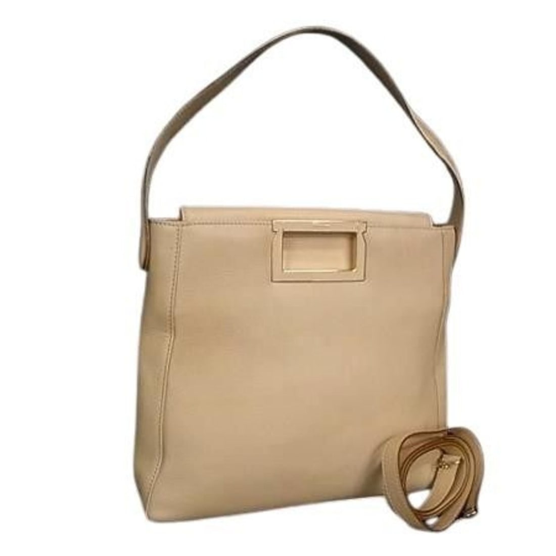 Salvatore Ferragamo Gancini 21 8220 Light Beige Leather Handbag - Women's Shoulder Bag: --- Catalog ---Category: SizeSize (HxWxD): 22cm x 23.5cm x 6cm / 8.66'' x 9.25'' x 2.36''Category: DesignType: Handbag, Shoulder bag, Tote bagColor: Light beigeGender: WomenMaterial: Leather