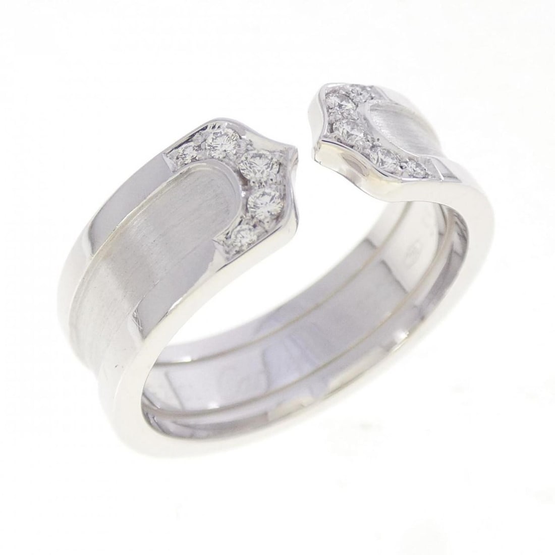 Cartier C2 Small Ring: --- Catalog ---Category: SizeUS Size: 7.5Brand Size: 55Category: DesignType: Band ringStone: DiamondGender: WomenMaterial: White gold (18K)Category: GeneralMPN: B4044200Brand: Cartier--- Item List