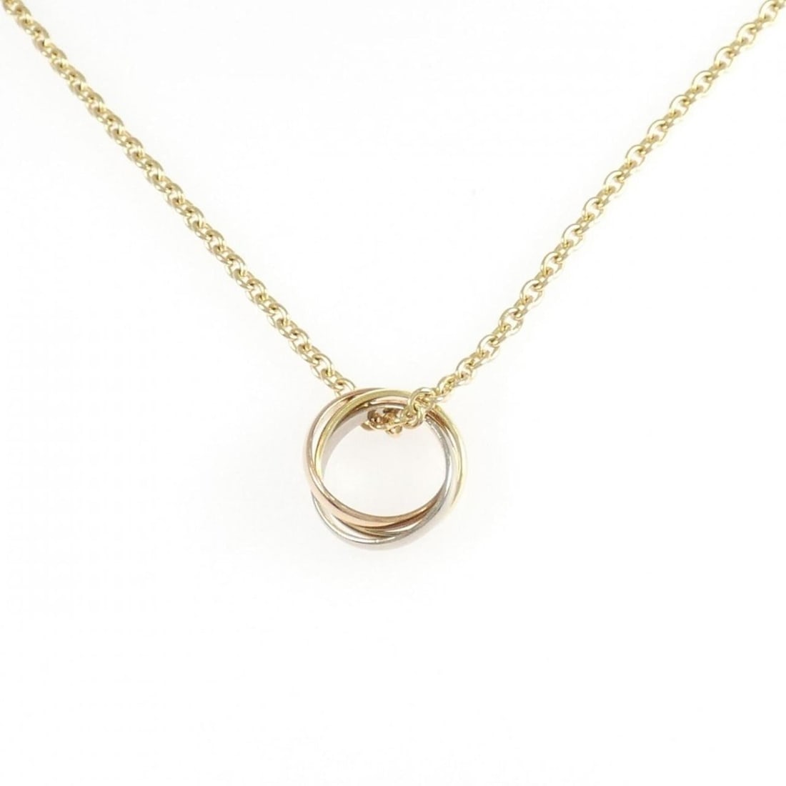 Cartier Trinity Necklace: --- Catalog ---Category: SizeNeck Circumference: 42 cm / 16.53''Category: DesignGender: WomenMaterial: Pink gold (18K), White gold (18K), Yellow gold (18K)Necklace Type: NecklaceCategory: GeneralMPN: