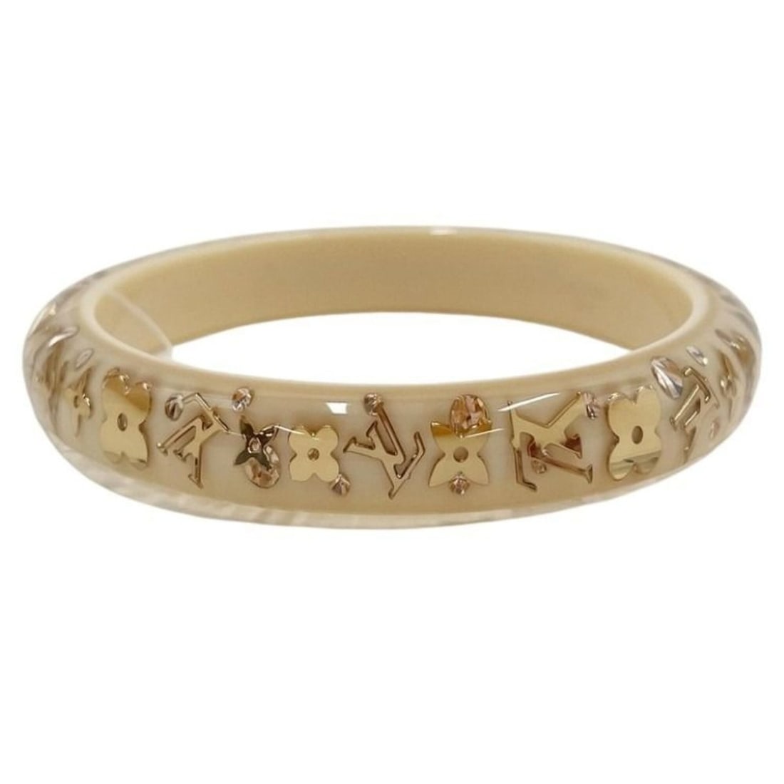 LOUIS VUITTON Bracelet Brasslet Inclusion M65867 Clear x Gold Resin Women's: --- Catalog ---Category: SizeLength: 16.5cm / 6.49''Category: DesignType: Charm braceletColor: Clear, GoldGender: WomenMaterial: ResinCategory: GeneralBrand: Louis Vuitton--- Item List ---Section: