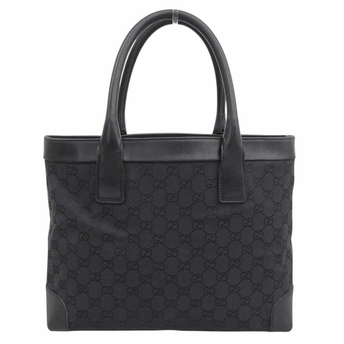 Gucci GG Canvas Handbag/Tote Bag, 002/1119/002113, Canvas/Leather, Black: --- Catalog ---Category: SizeSize (HxWxD): 25cm x 31cm x 9cm / 9.84'' x 12.2'' x 3.54''Category: DesignType: Handbag, Tote bagColor: BlackGender: Women,MenMaterial: GG canvas , Leather Category: Gener