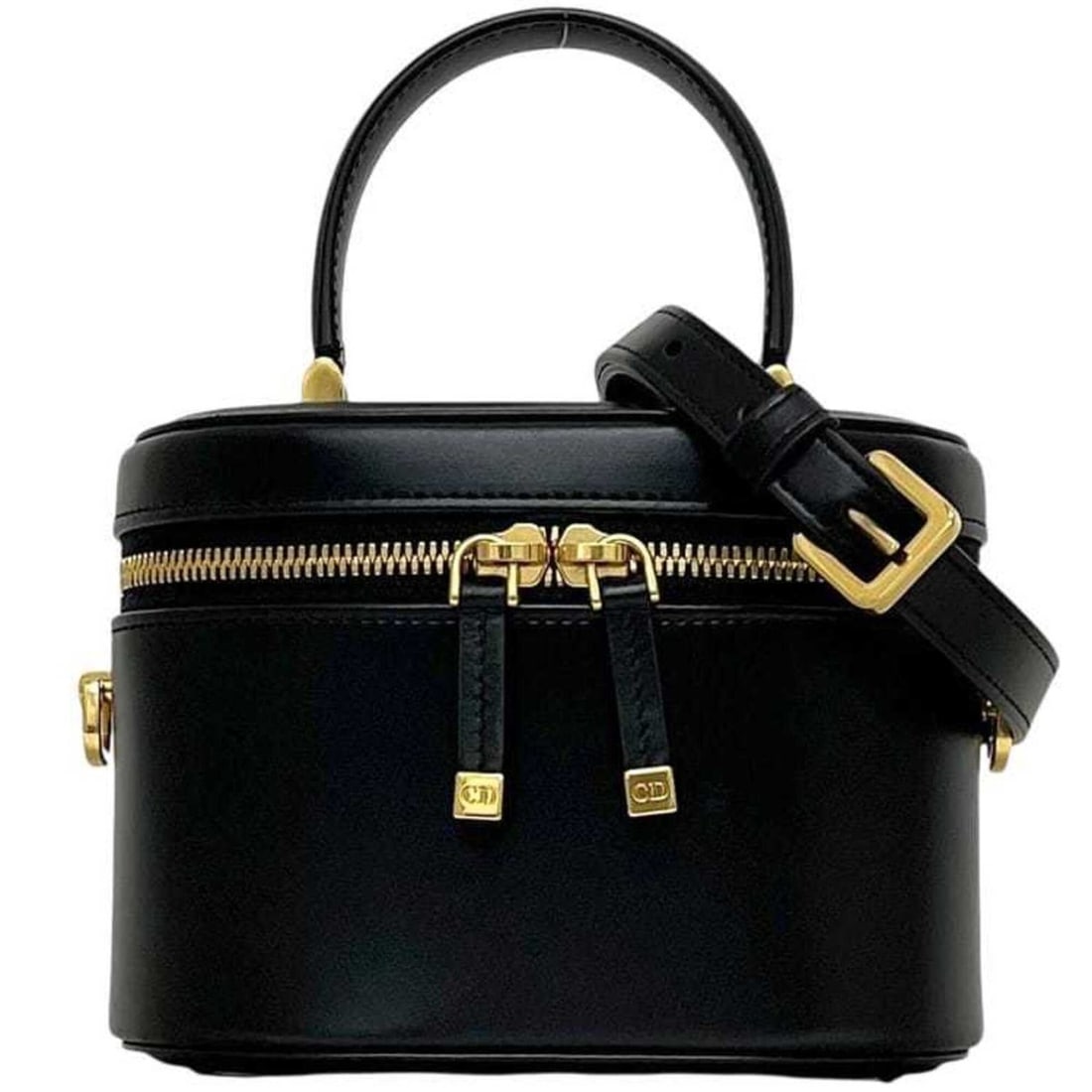 Christian Dior Mini Vanity Shoulder Bag 2-way 56-MA-0253 Leather Black Women's: --- Catalog ---Category: SizeSize (HxWxD): 12.5cm x 16cm x 10cm / 4.92'' x 6.29'' x 3.93''Category: DesignType: Shoulder bagColor: BlackGender: WomenMaterial: Leather Category: GeneralBrand: Christian