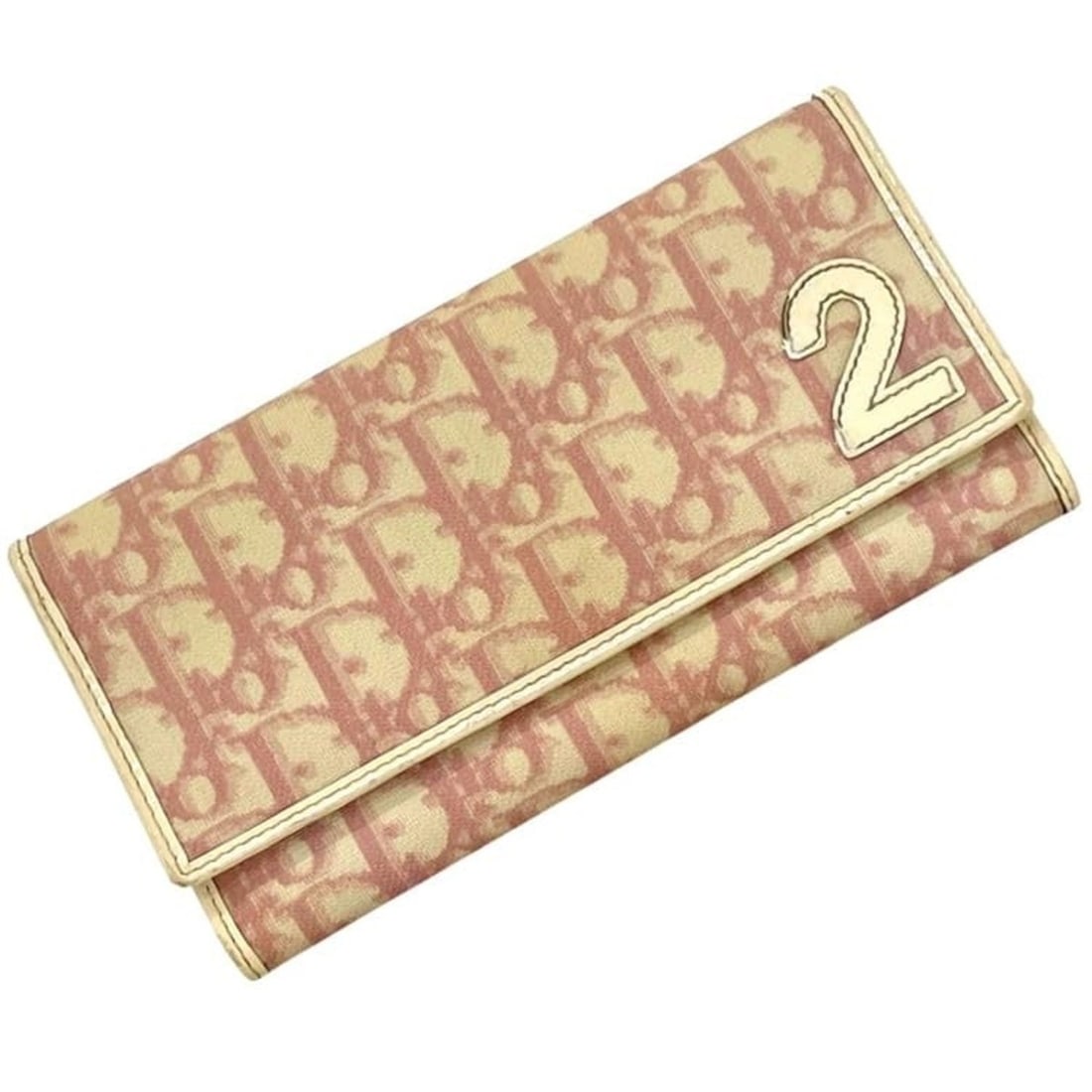 Christian Dior Bi-fold Long Wallet, Trotter Pattern, CM0034, PVC, Pink/White, Women's: --- Catalog ---Category: SizeSize (HxWxD): 9.5cm x 18.5cm x 3cm / 3.74'' x 7.28'' x 1.18''Category: DesignType: Long wallet (bi-fold)Color: Pink, WhiteGender: WomenMaterial: PVC Category: GeneralBrand