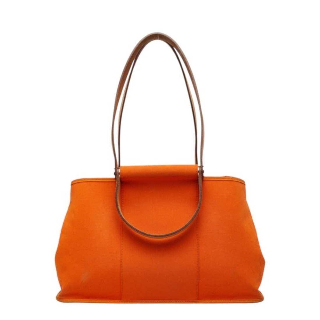 Hermes Cabas Elan PM Tote Bag Handbag Orange Toile Officier Leather Women's HERMES