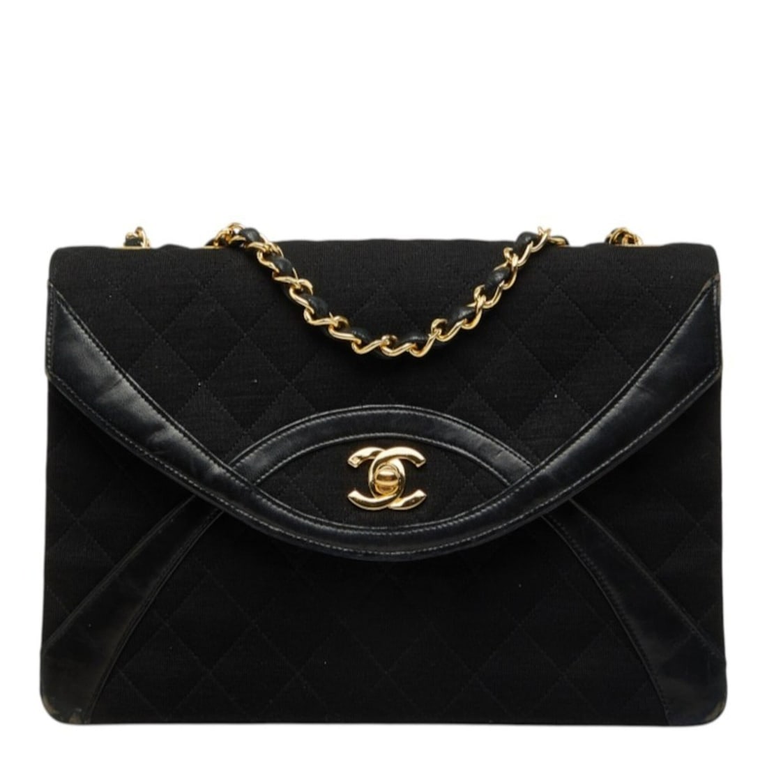 Chanel Vintage Matelassé Coco Mark Chain Shoulder Bag, Black with Gold Hardware, Cotton Leather,: --- Catalog ---Category: SizeSize (HxWxD): 17cm x 25cm x 7cm / 6.69'' x 9.84'' x 2.75''Category: DesignType: Shoulder bagColor: BlackGender: WomenMaterial: Cotton , Leather Hardware Color: GoldCategor