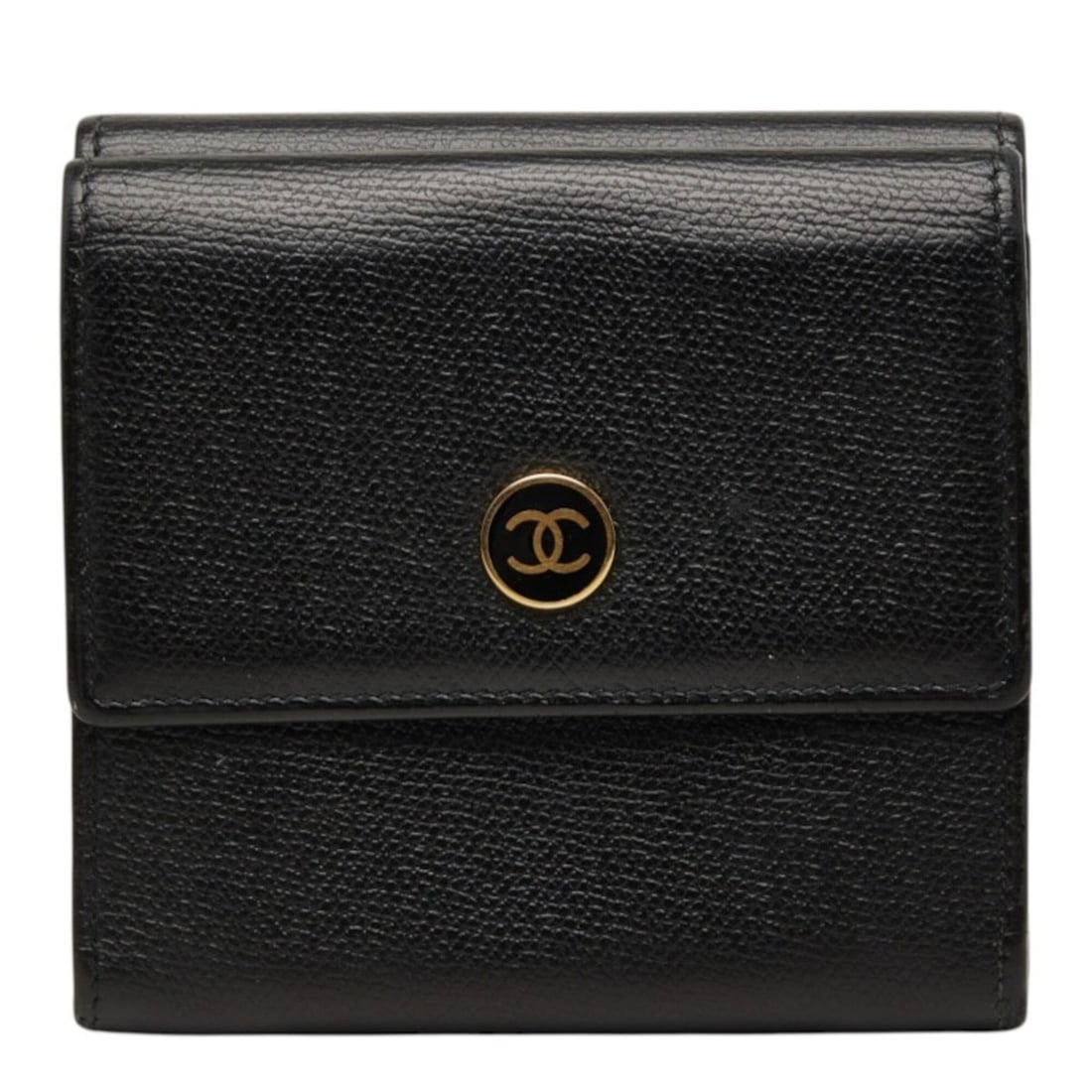 Chanel Coco Mark Bi-fold Wallet, Black and Gold Leather, Women's CHANEL: --- Catalog ---Category: SizeSize (HxWxD): 9.5cm x 10cm x 3cm / 3.74'' x 3.93'' x 1.18''Category: DesignType: Wallet (bi-fold)Color: Black, GoldGender: WomenMaterial: Leather Category: GeneralBrand: C