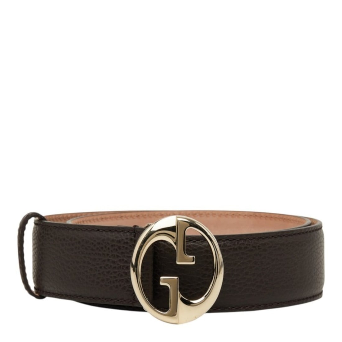 Gucci GG Logo Buckle Belt 362728 Brown Gold Leather Women's GUCCI