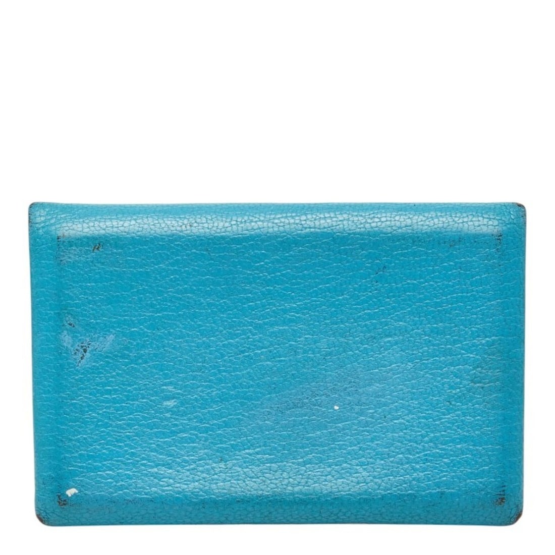 Hermes Calvi Business Card Holder/Card Case, Blue Leather, Women's