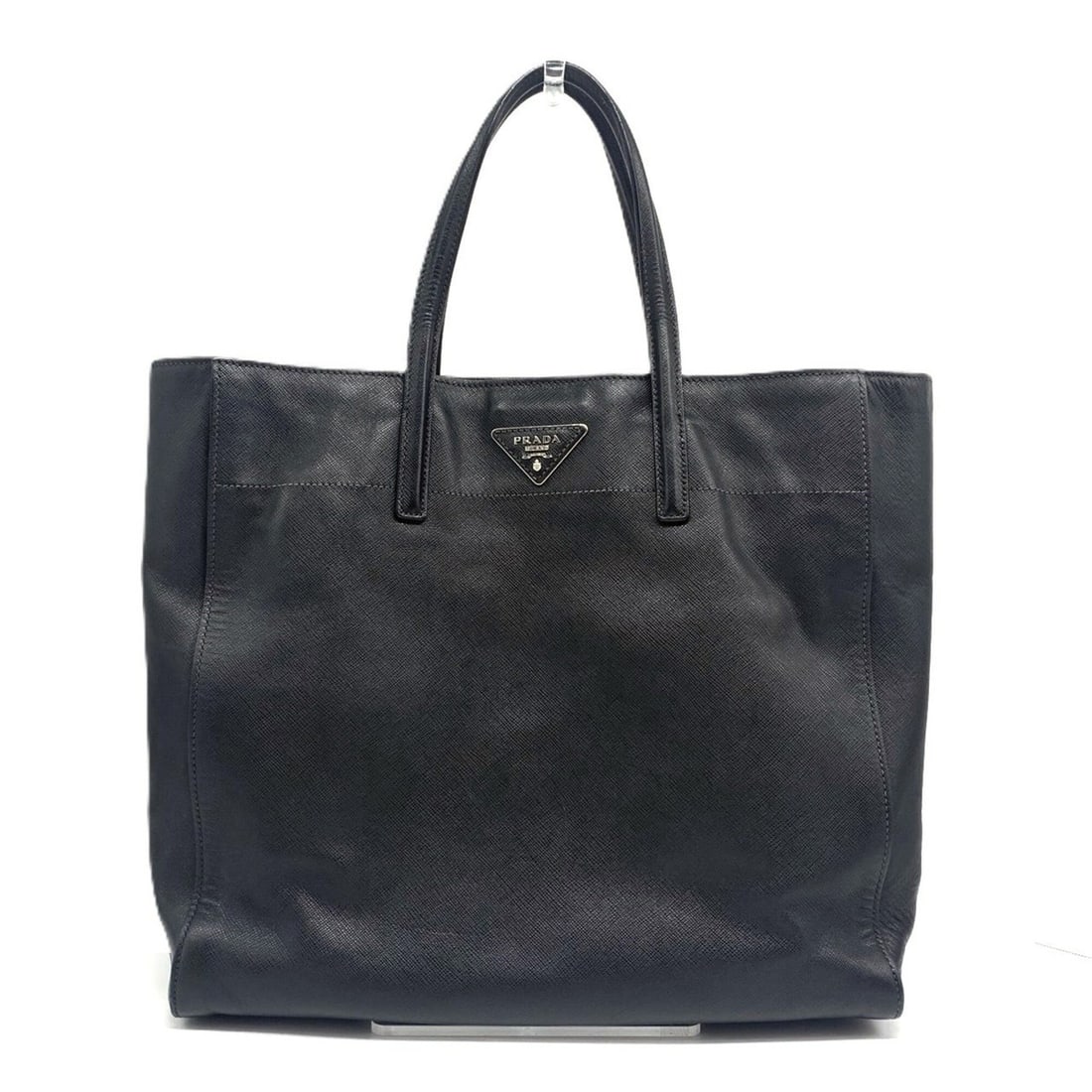 Prada Tote Bag Shoulder Saffiano Leather Black PRADA