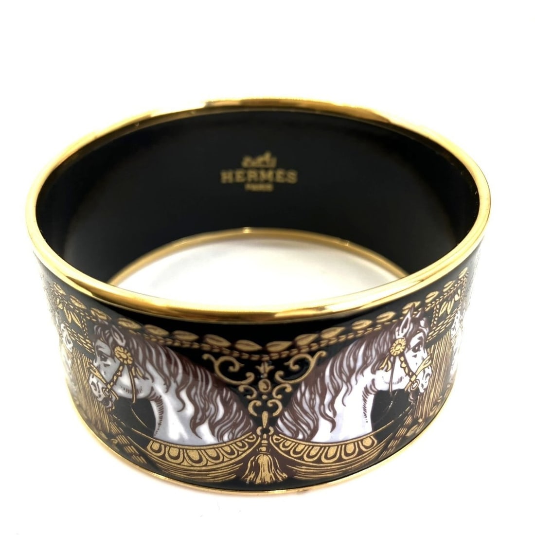 Hermes Enamel GM Bangle Gold Bracelet for Women, Cloisonné HERMES (1 of 12)
