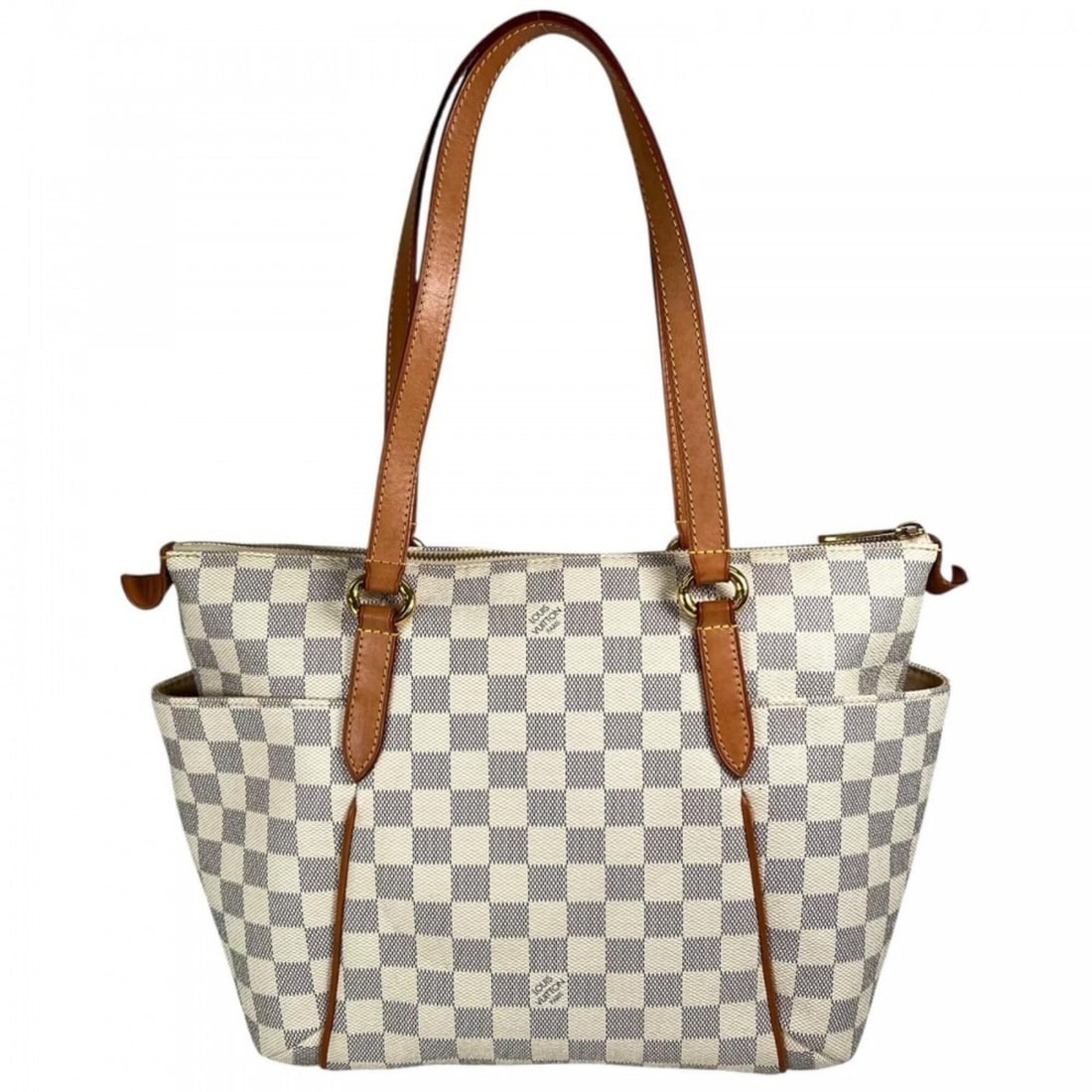 Louis Vuitton Totally PM Tote Bag for Women, N51261, Damier Azur Canvas, Ivory, Gold Hardware