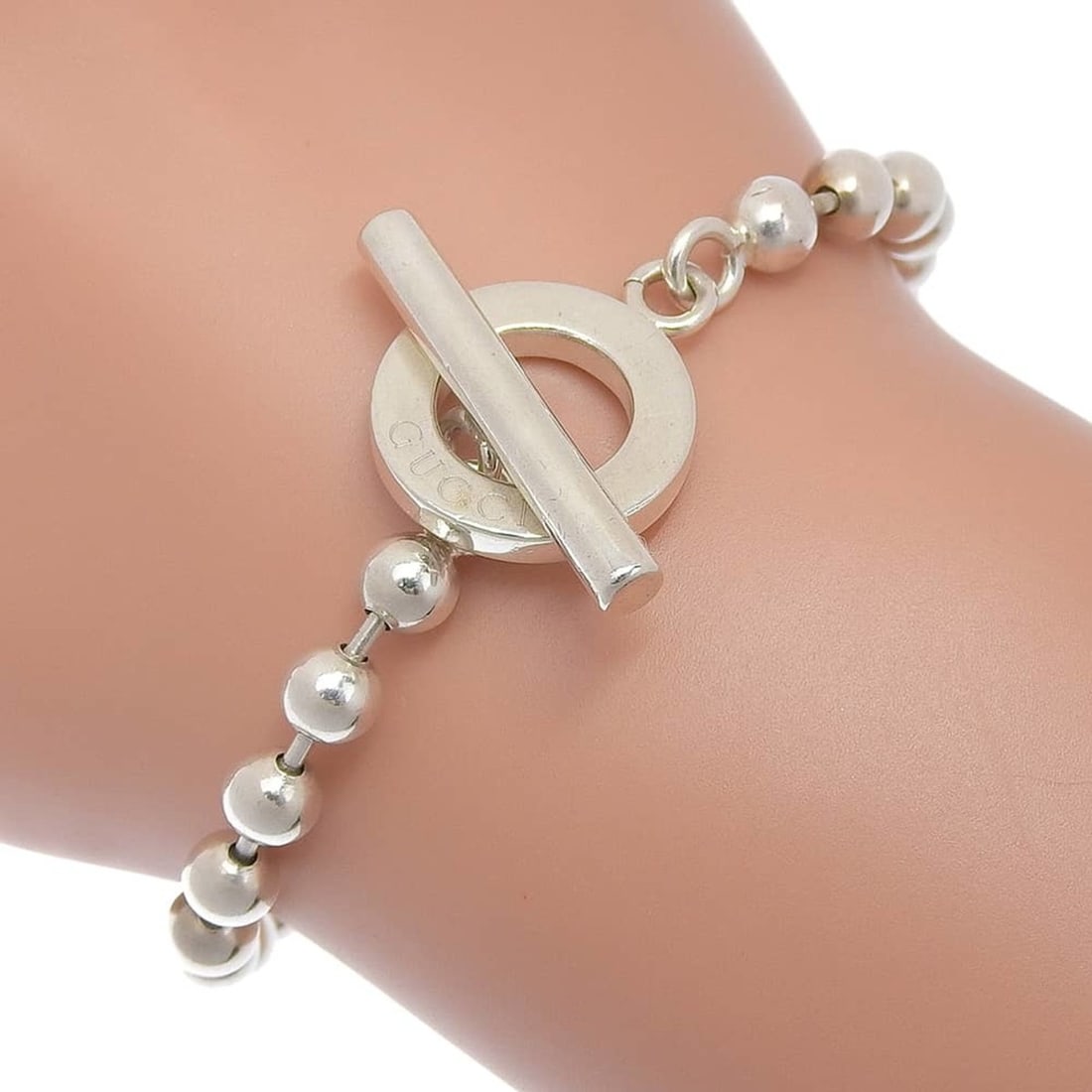 Gucci 15.1g Ball Chain Bracelet, Sterling Silver 925 (SV925): --- Catalog ---Category: SizeLength: 15.5cm / 6.1''Category: DesignType: Charm braceletColor: SilverGender: Women,MenMaterial: Silver 925Category: GeneralBrand: Gucci--- Item List ---Section: