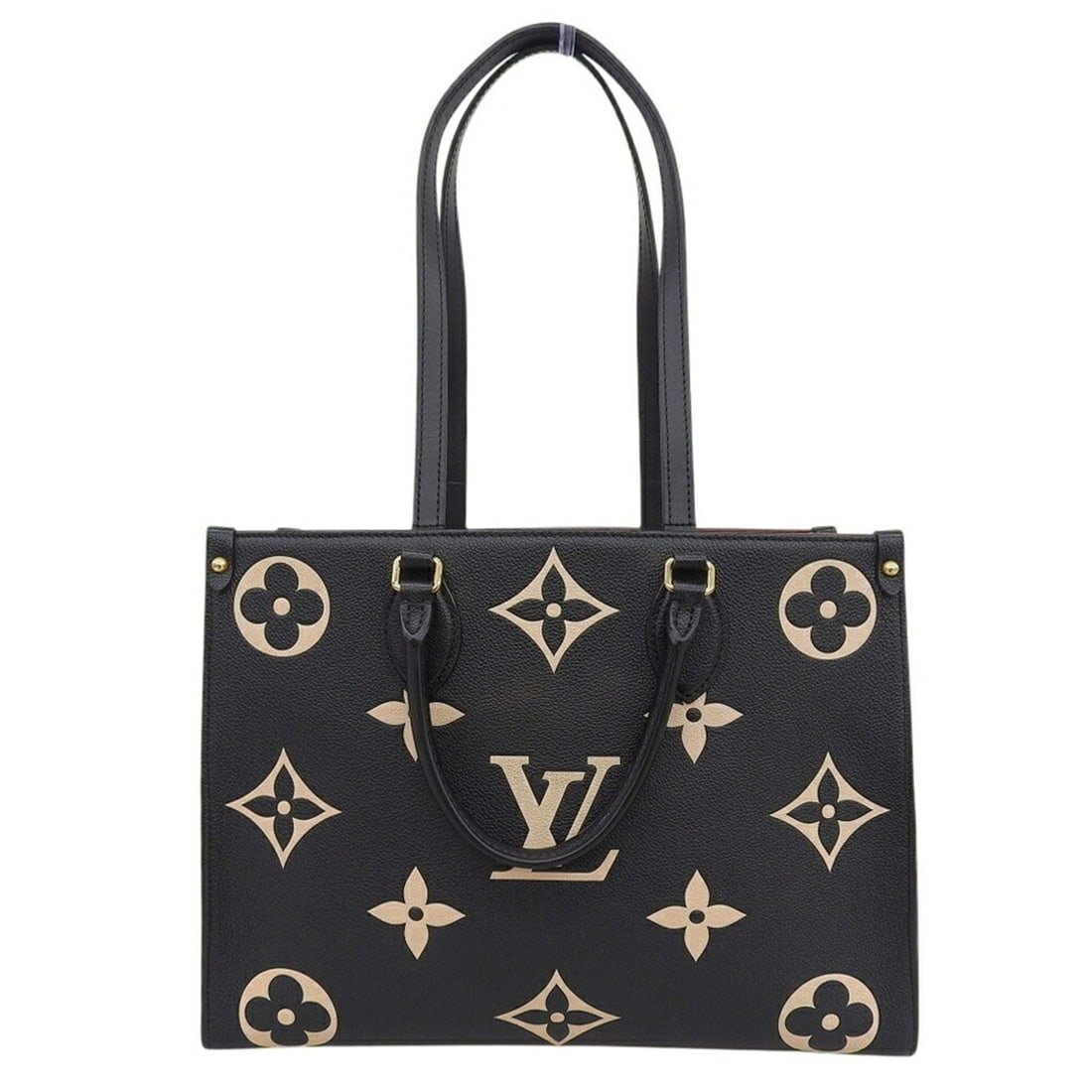 Louis Vuitton Monogram Empreinte OnTheGo MM M45495 Tote Bag: --- Catalog ---Category: SizeSize (HxWxD): 26cm x 33.5cm x 14.5cm / 10.23'' x 13.18'' x 5.7''Category: DesignType: Tote bagColor: Beige, BlackGender: WomenMaterial: Leather Category: GeneralBrand: Lou