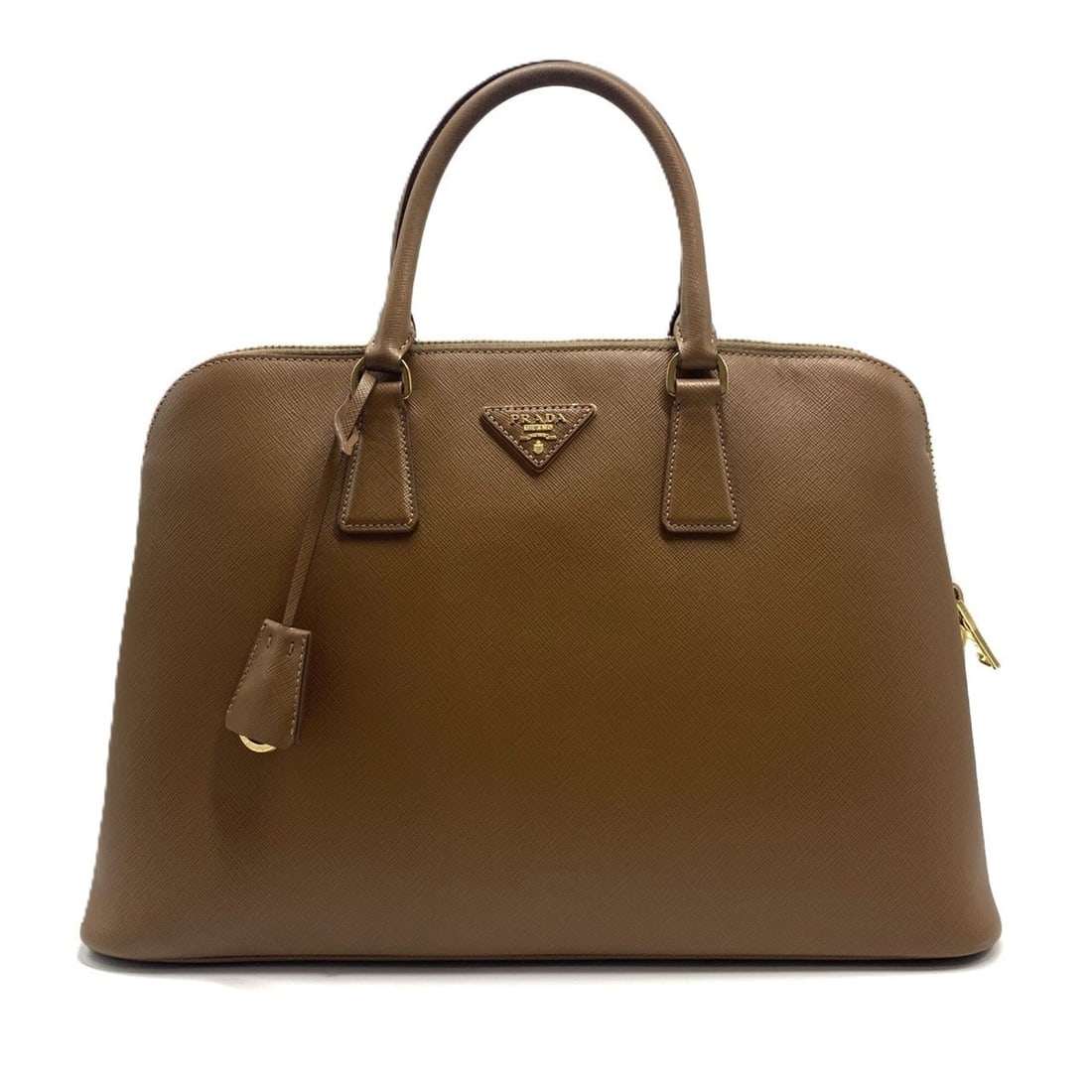 Prada Saffiano Leather Handbag Tote Bag Brown BL0812 PRADA: --- Catalog ---Category: SizeWeight: 1.11kg / 2.44lb.Size (HxWxD): 25cm x 38cm x 14cm / 9.84'' x 14.96'' x 5.51''Handle Length: 11cm / 4.33''Category: DesignType: Handbag, Tote bagColor: BrownGender: 