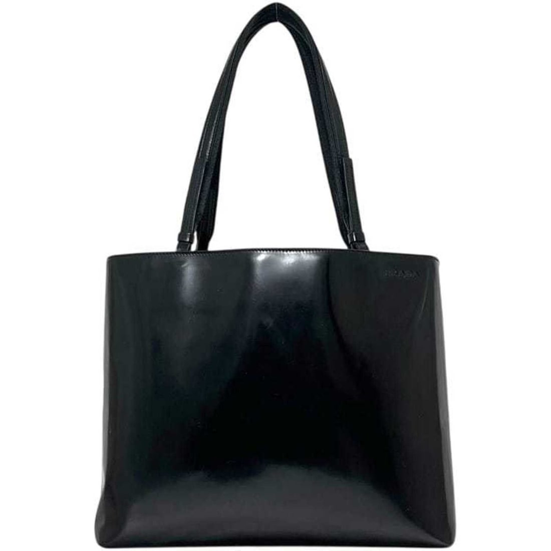 Prada Tote Bag Handbag B9308 102 PRADA Leather NERO Black Women's
