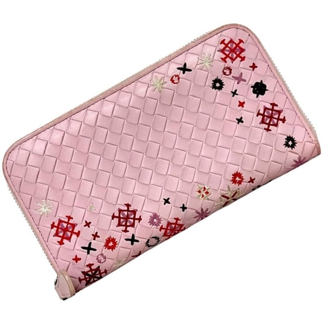 Bottega Veneta Long Wallet, Round Intrecciato, B06953385Q, BOTTEGAVENETA, Leather, Pink, Women's: --- Catalog ---Category: SizeSize (HxWxD): 10.5cm x 19cm x 2.5cm / 4.13'' x 7.48'' x 0.98''Category: DesignType: Long wallet (bi-fold)Color: PinkGender: WomenMaterial: Leather Category: GeneralBrand: 