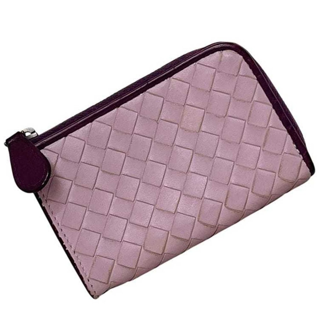 Bottega Veneta coin case, L-shaped, Intrecciato weave, B03519895K, BOTTEGAVENETA, leather, purple, (1 of 13)