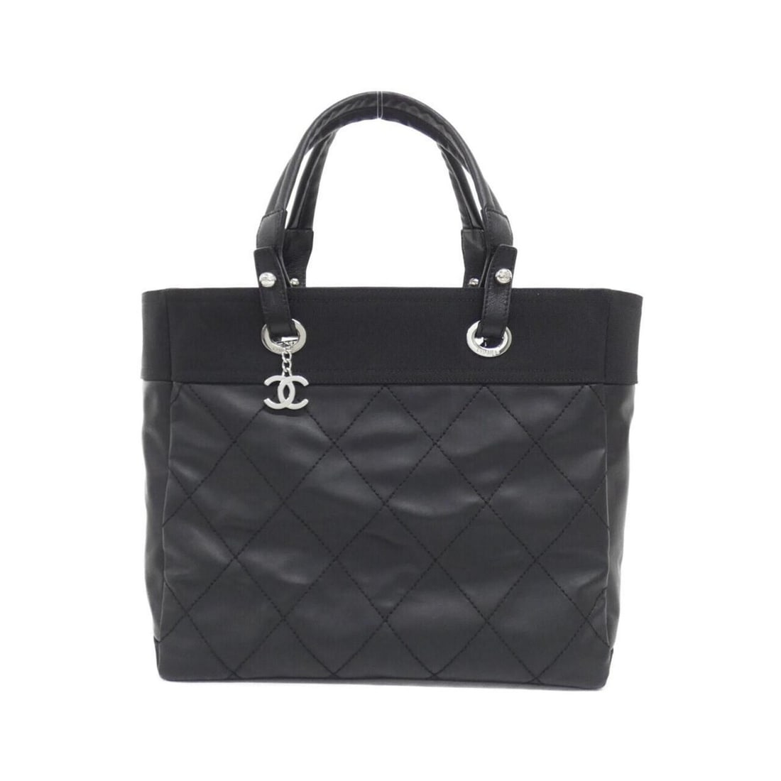 Chanel Paris Biarritz Line 34209 Handbag: --- Catalog ---Category: SizeSize (HxWxD): 29cm x 35cm x 15cm / 11.41'' x 13.77'' x 5.9''Category: DesignType: HandbagColor: BlackGender: WomenMaterial: Canvas Hardware Color: SilverCategory: