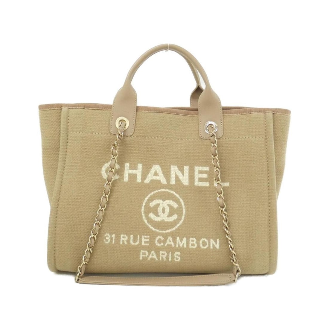 Chanel Deauville Line AS3351 Handbag: --- Catalog ---Category: SizeSize (HxWxD): 26cm x 40cm x 15cm / 10.23'' x 15.74'' x 5.9''Category: DesignType: Handbag, PouchColor: BeigeGender: WomenHardware Color: GoldCategory: GeneralMPN: