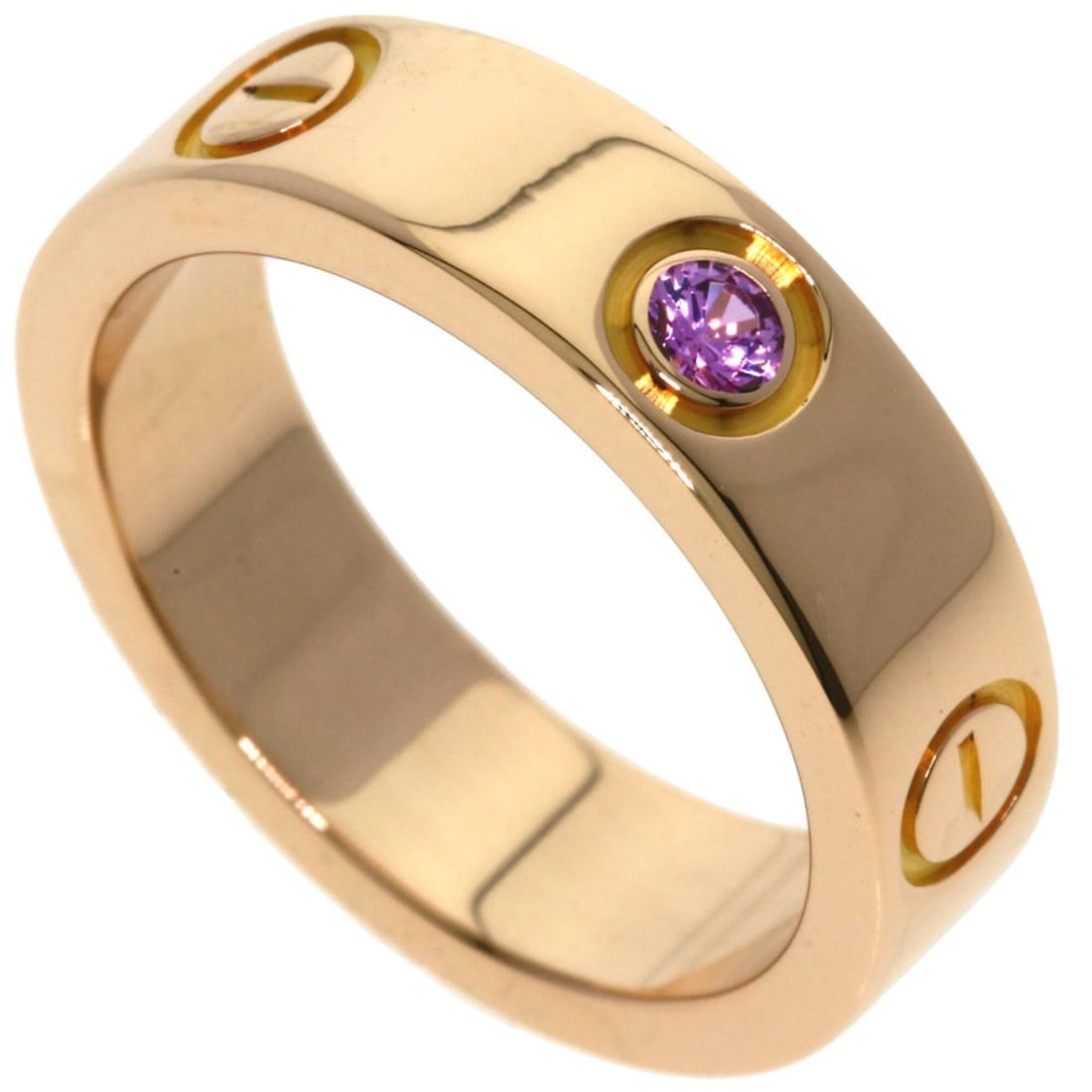 Cartier Love Ring 1PS Sapphire #53 18K Pink Gold Women's CARTIER: --- Catalog ---Category: SizeJP Size: 13US Size: 6.5Category: DesignType: Band ringGender: WomenMaterial: Pink gold (18K)Category: GeneralBrand: Cartier--- Item List ---Section: ConditionRanking: Rank
