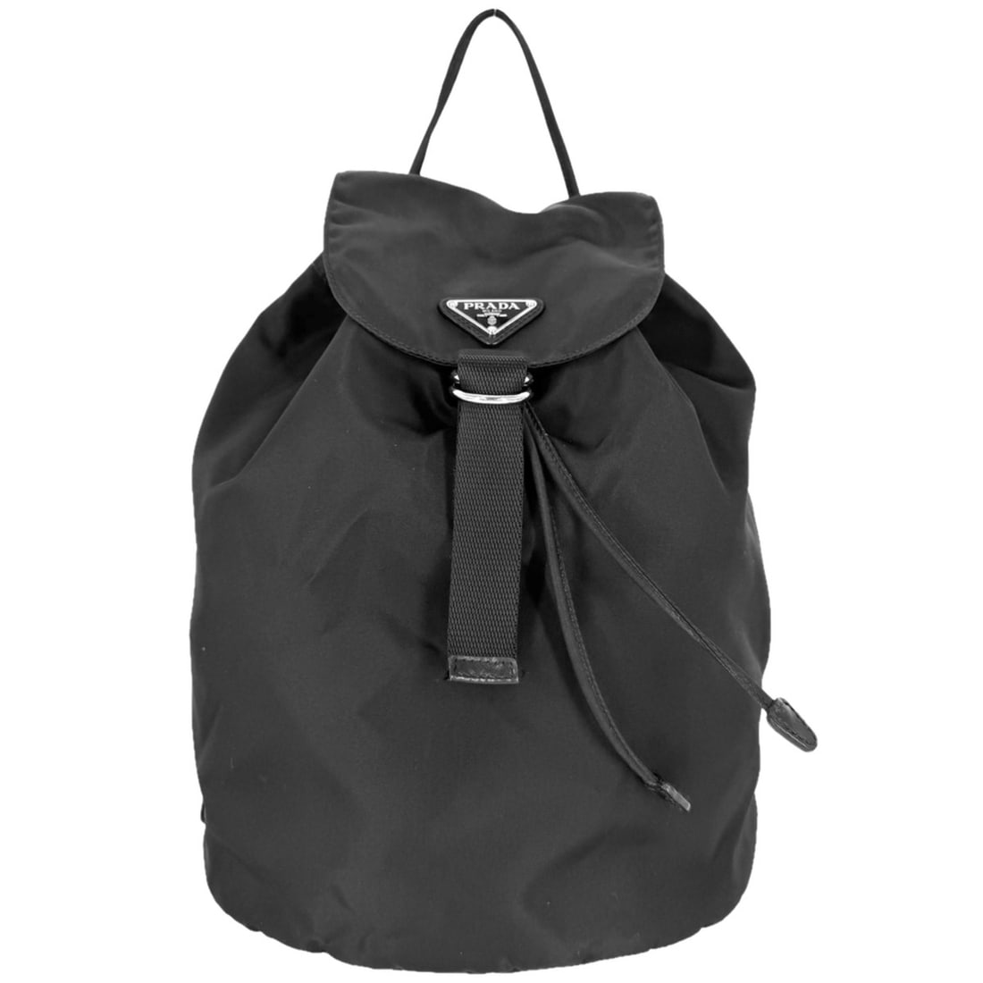 Prada Women's Triangle Logo Backpack, Nylon, Black, Silver Hardware: --- Catalog ---Category: SizeSize (HxWxD): 33cm x 26cm x 14cm / 12.99'' x 10.23'' x 5.51''Category: DesignColor: Black, WhiteGender: WomenMaterial: Nylon Category: GeneralBrand: Prada--- Item List ---