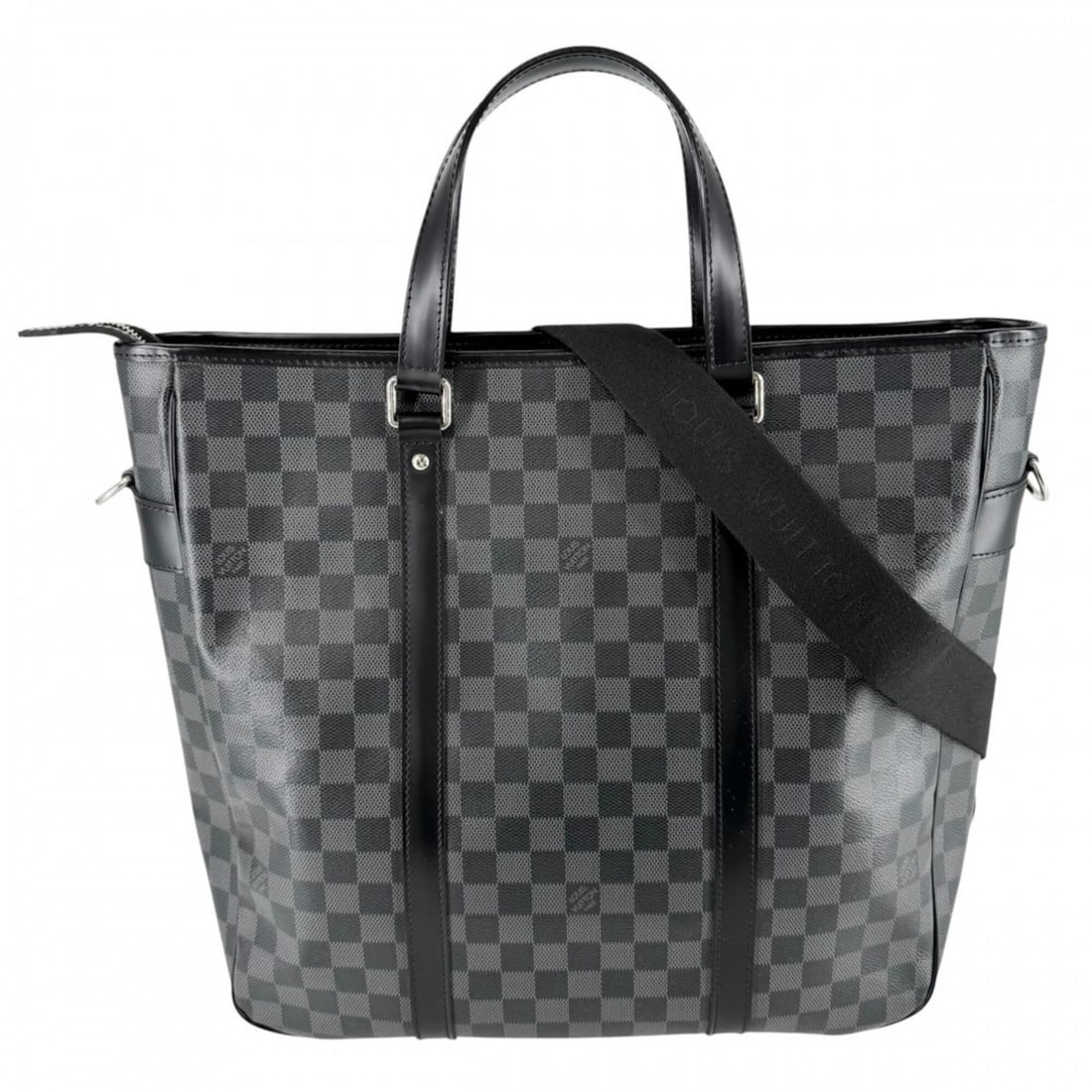 Louis Vuitton Tadao Business Bag for Men, Handbag, Shoulder Bag, Briefcase, LOUIS VUITTON N51192,: --- Catalog ---Category: SizeSize (HxWxD): 34cm x 36cm x 11cm / 13.38'' x 14.17'' x 4.33''Category: DesignType: Briefcase, Handbag, Shoulder bagColor: Black, WhiteGender: MenMaterial: Damier Graphite 