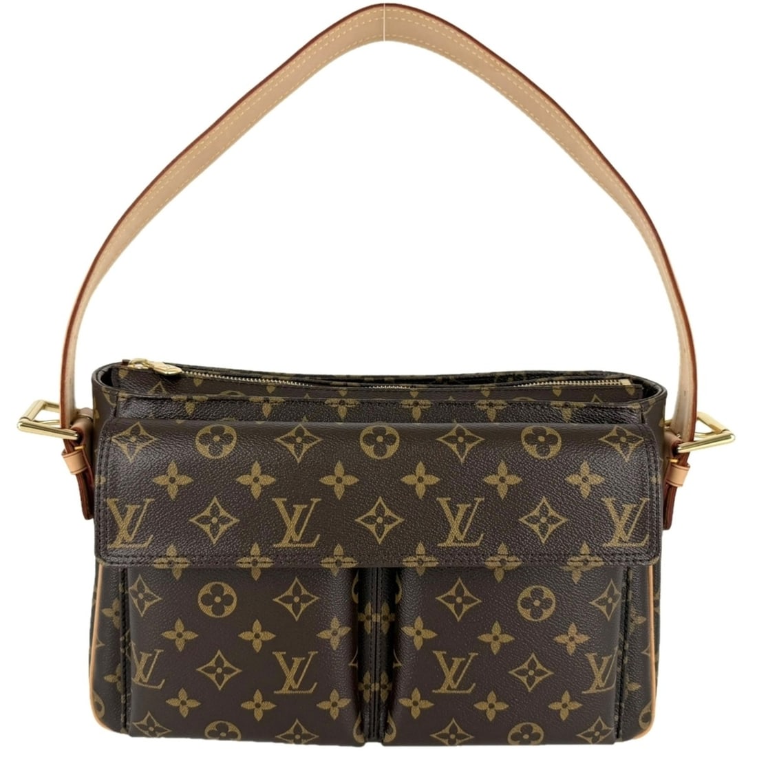 Louis Vuitton Women's Monogram Vivacite GM Shoulder Bag, Semi-Shoulder M51163, Brown, Gold Hardware (1 of 20)