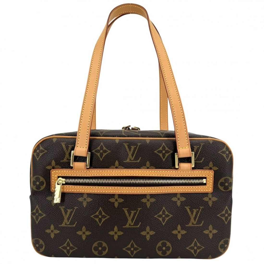 Louis Vuitton Cite MM handbag for women, shoulder bag, M51182, Monogram canvas, brown, gold: --- Catalog ---Category: SizeSize (HxWxD): 16cm x 25.5cm x 11cm / 6.29'' x 10.03'' x 4.33''Category: DesignType: HandbagColor: Brown, Monogram, WhiteGender: WomenMaterial: Monogram Category: GeneralMP