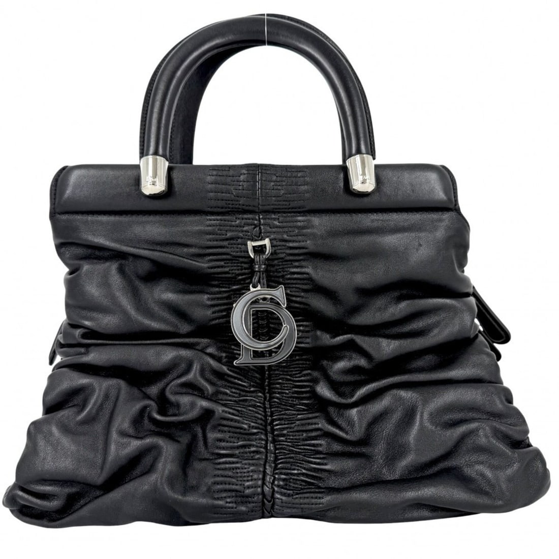 Christian Dior handbag for women, Karenina design, leather, black, silver hardware. (1 of 13)