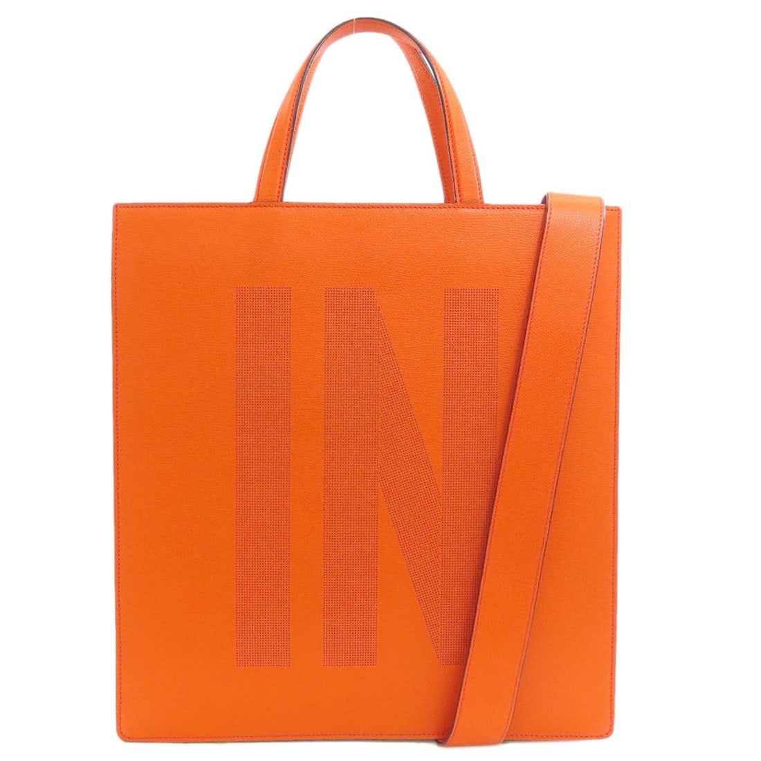 Valextra Invisible 2-Way Leather Handbag for Women: --- Catalog ---Category: SizeSize (HxWxD): 35.5cm x 38cm x 6.5cm / 13.97'' x 14.96'' x 2.55''Category: DesignType: HandbagColor: OrangeGender: WomenMaterial: Leather Category: GeneralBrand: Valextra--