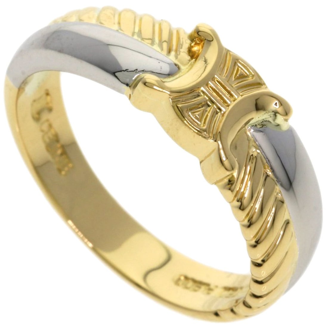 Celine Macadam Ring, 18K Yellow Gold/PT900, Women's.: --- Catalog ---Category: SizeJP Size: 11US Size: 6Category: DesignType: Band ringGender: WomenMaterial: Platinum 900, Yellow gold (18K)Category: GeneralBrand: Celine--- Item List ---Section: Condition