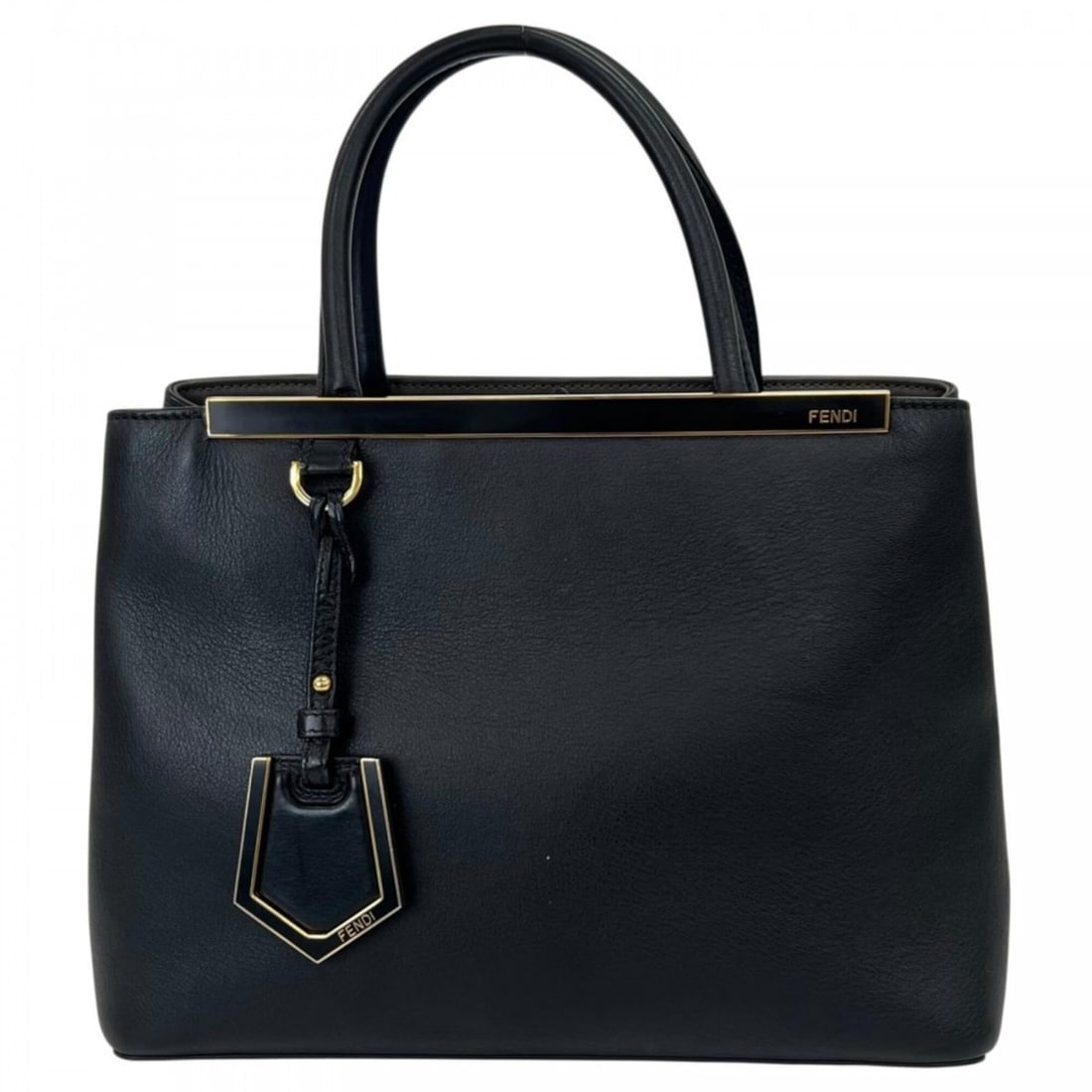 Fendi handbag for women, Toujours model, FENDI 8BH253, leather, black, gold hardware.