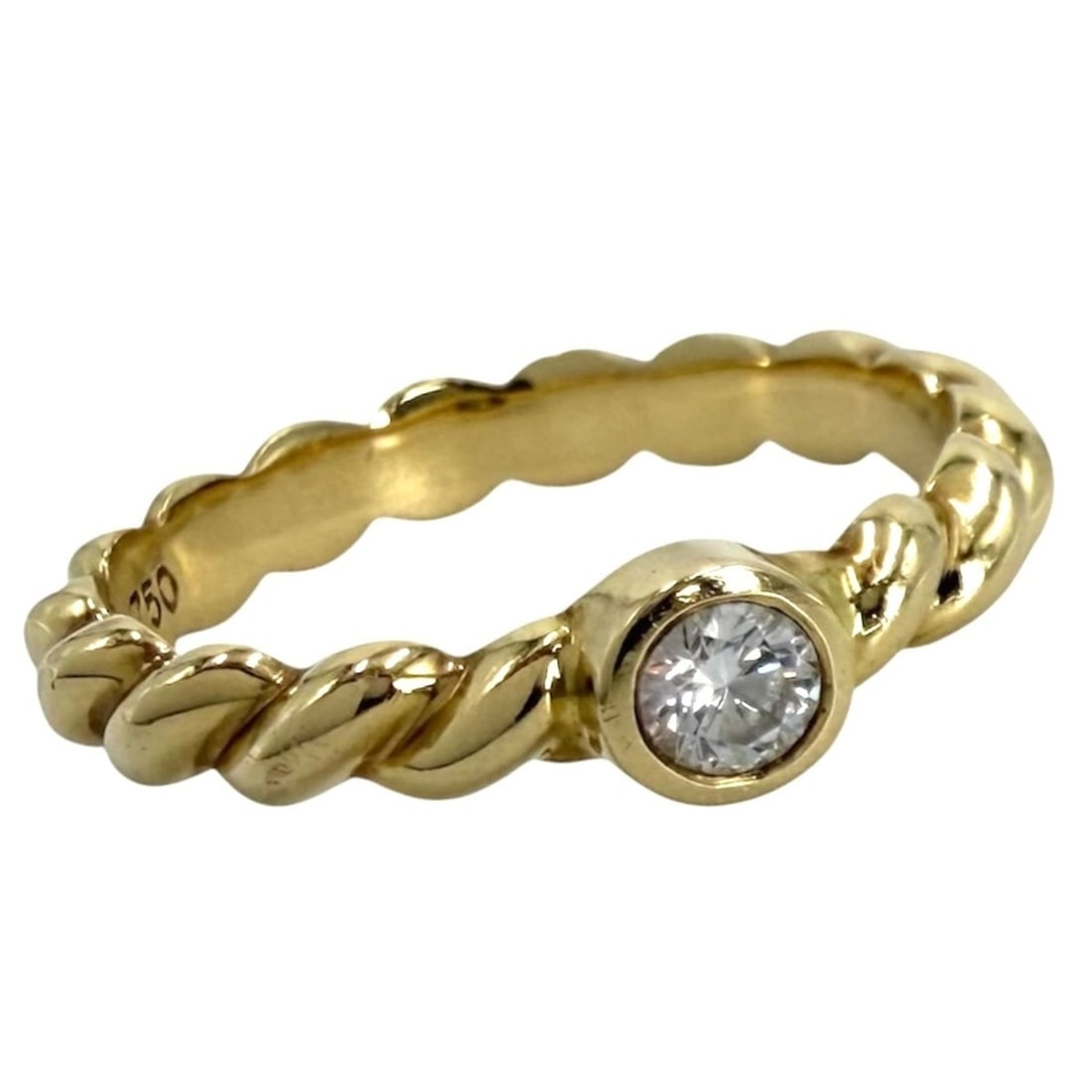 Tiffany & Co. Women's Twist Ring, Jewelry Accessory, Au750 18K Yellow Gold, Diamond, Approx. 3.0g: --- Catalog ---Category: SizeJP Size: 10US Size: 5.5Category: DesignColor: GoldGender: WomenCategory: GeneralBrand: Tiffany--- Item List ---Section: ConditionRanking: Rank AB Used - Traces of usage, s