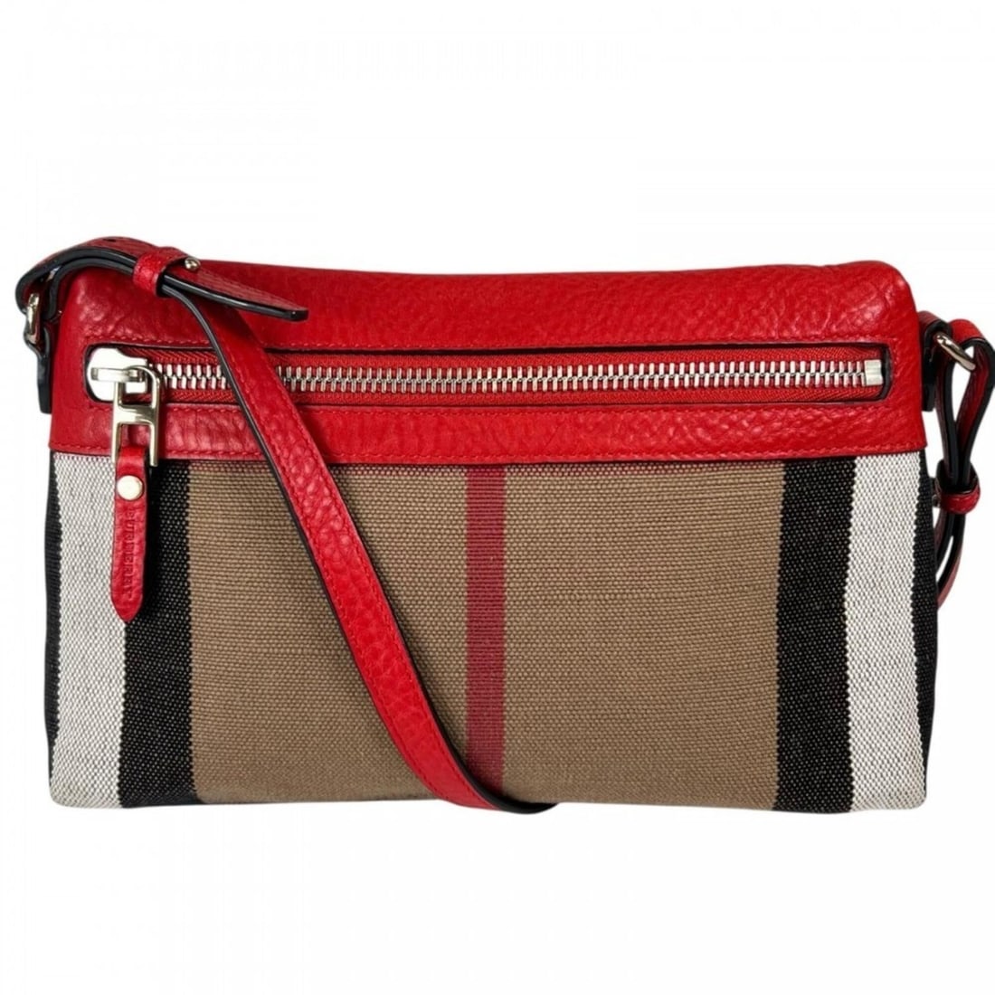 Burberry Shoulder Bag for Women: BURBERRY canvas and leather, multicolor, silver hardware.: --- Catalog ---Category: SizeSize (HxWxD): 16cm x 25.5cm x 4.5cm / 6.29'' x 10.03'' x 1.77''Category: DesignType: Shoulder bagColor: Multi-color, WhiteGender: WomenMaterial: Canvas , Leather Category: