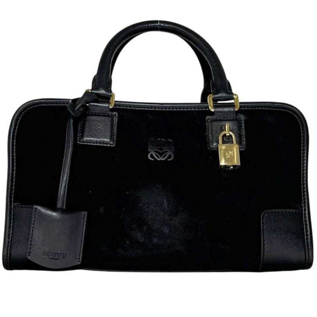 Loewe Amazona 28 Anagram Handbag 352.61.A03 LOEWE Suede Leather Black Women's (1 of 13)