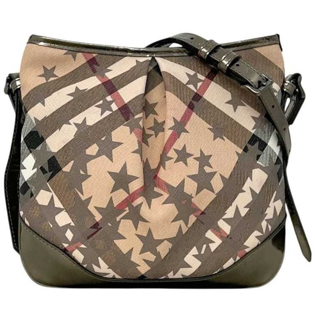 Burberry Shoulder Bag Crossbody BURBERRY PVC Leather Beige Star Pattern Check Women's: --- Catalog ---Category: SizeSize (HxWxD): 23cm x 25cm x 8cm / 9.05'' x 9.84'' x 3.14''Strap Length: 111cm - 127cm / 43.7'' - 49.99''Category: DesignType: Shoulder bagColor: BeigeGender: WomenClosure: