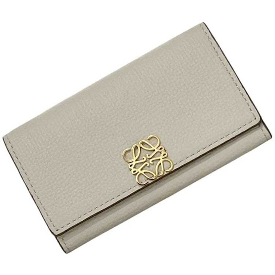 Loewe 6-Key Case Anagram C821K92X018389 262602 LOEWE Grain Leather Gray Key Holder (1 of 12)